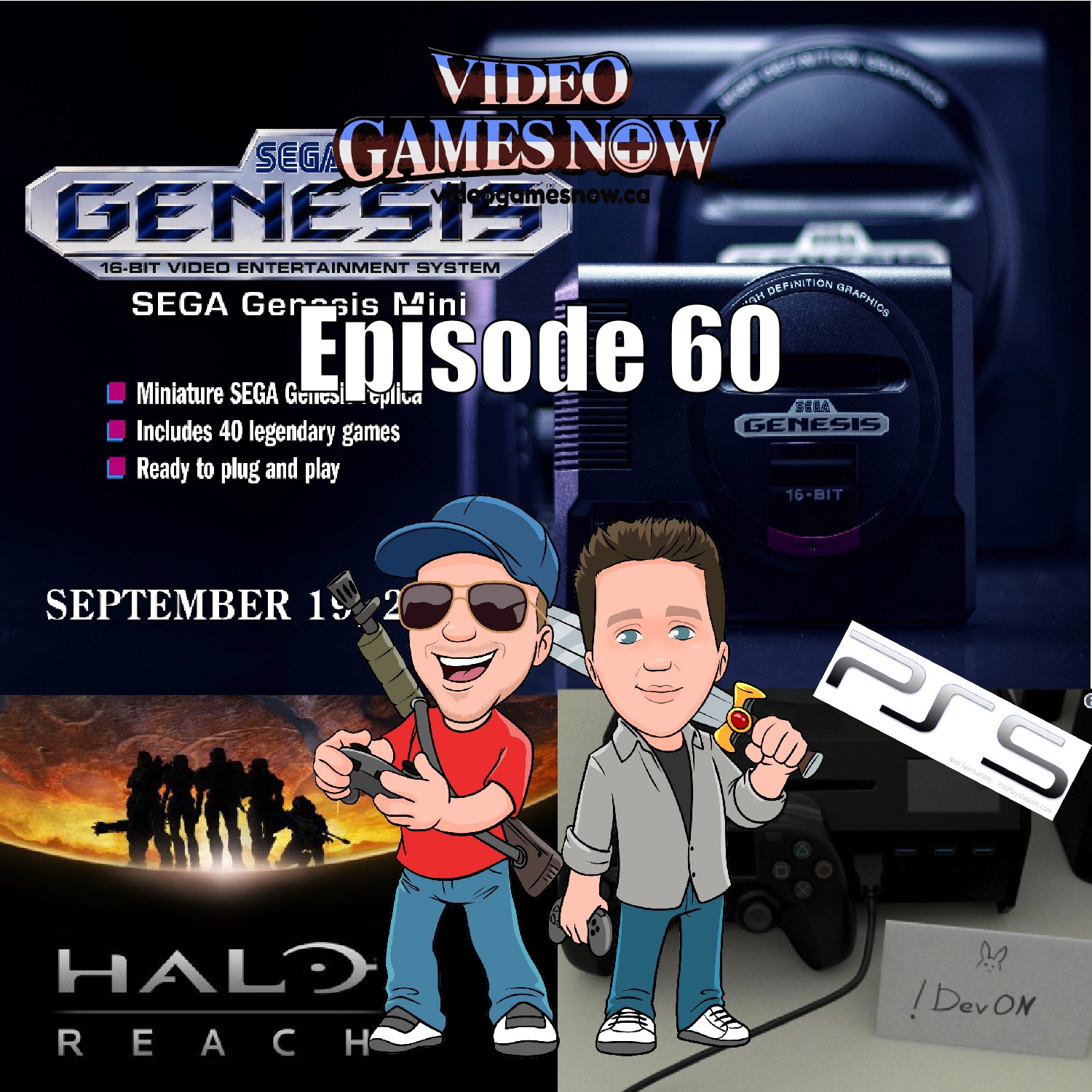 cover art for Sega Genesis Mini, Halo Reach DLC and PS5 leakage