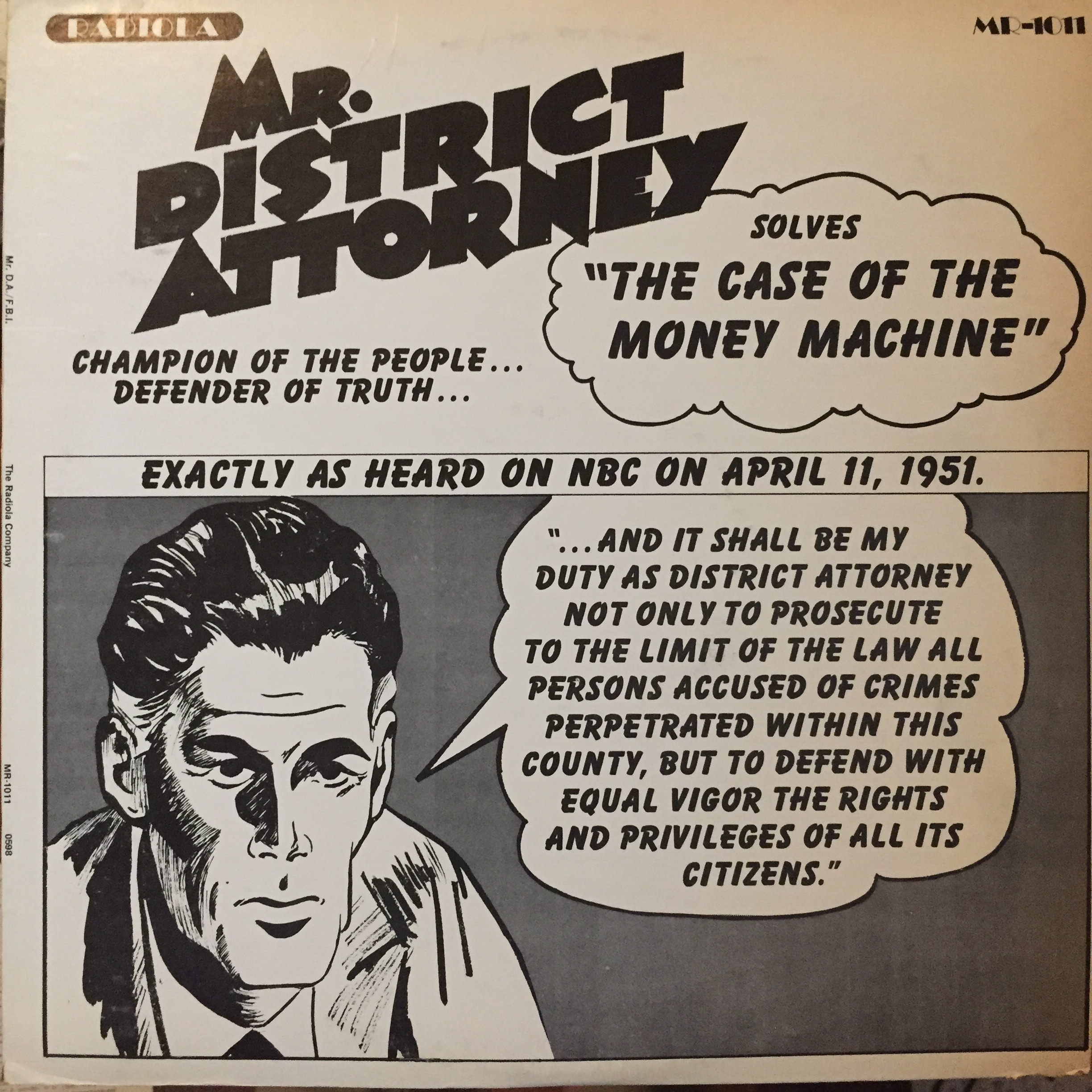 From the Archives 72: Mr. District Attorney Solves "The Case of the Money Machine" (1951)