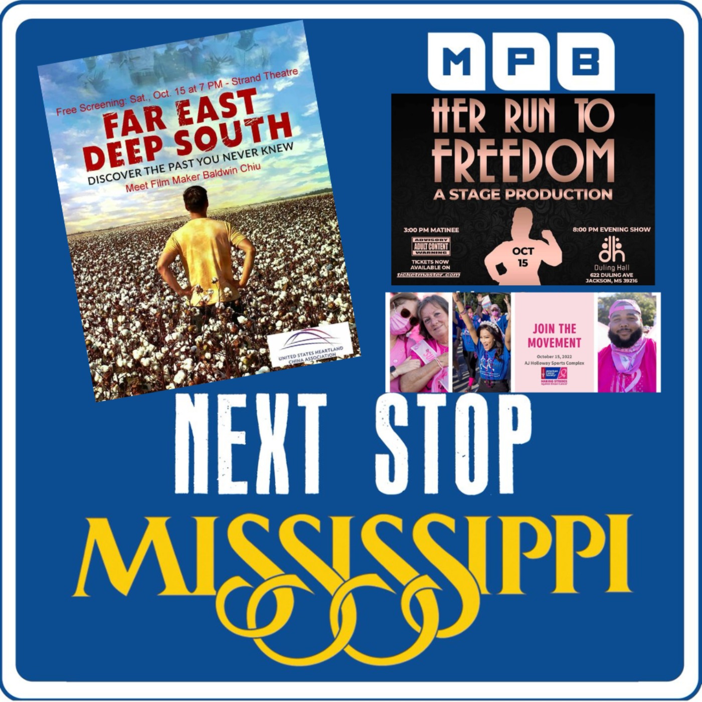cover art for Next Stop MS | Her Run To Freedom, Making Strides Against Breast Cancer & FAR EAST DEEP SOUTH