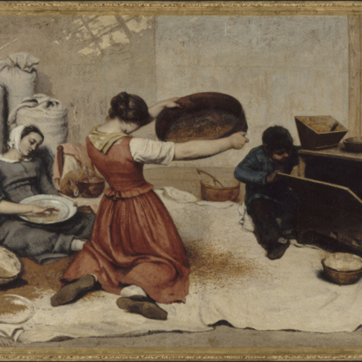 cover art for Les cribleuses de blé. Gustave Courbet 