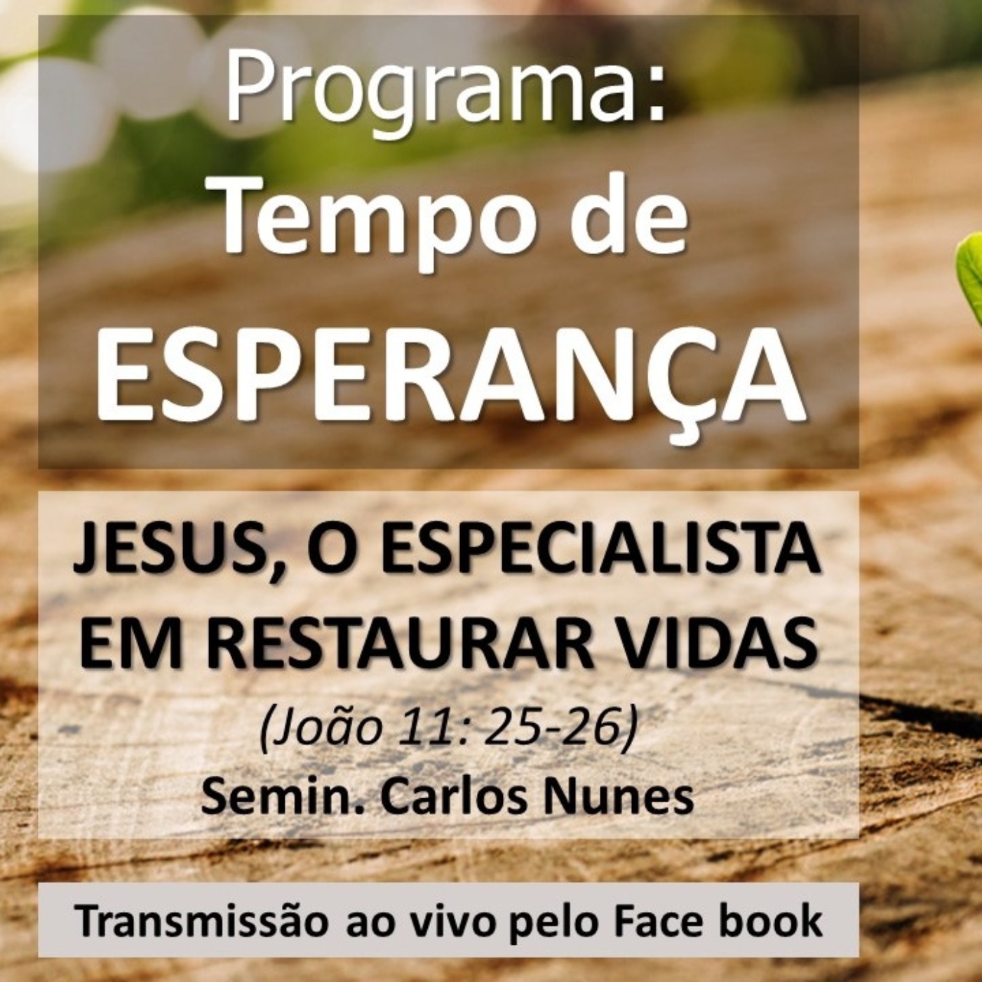 cover art for Tempo de Esperança | Jesus, O Especialista em Restaurar Vidas | Semin. Carlos Nunes