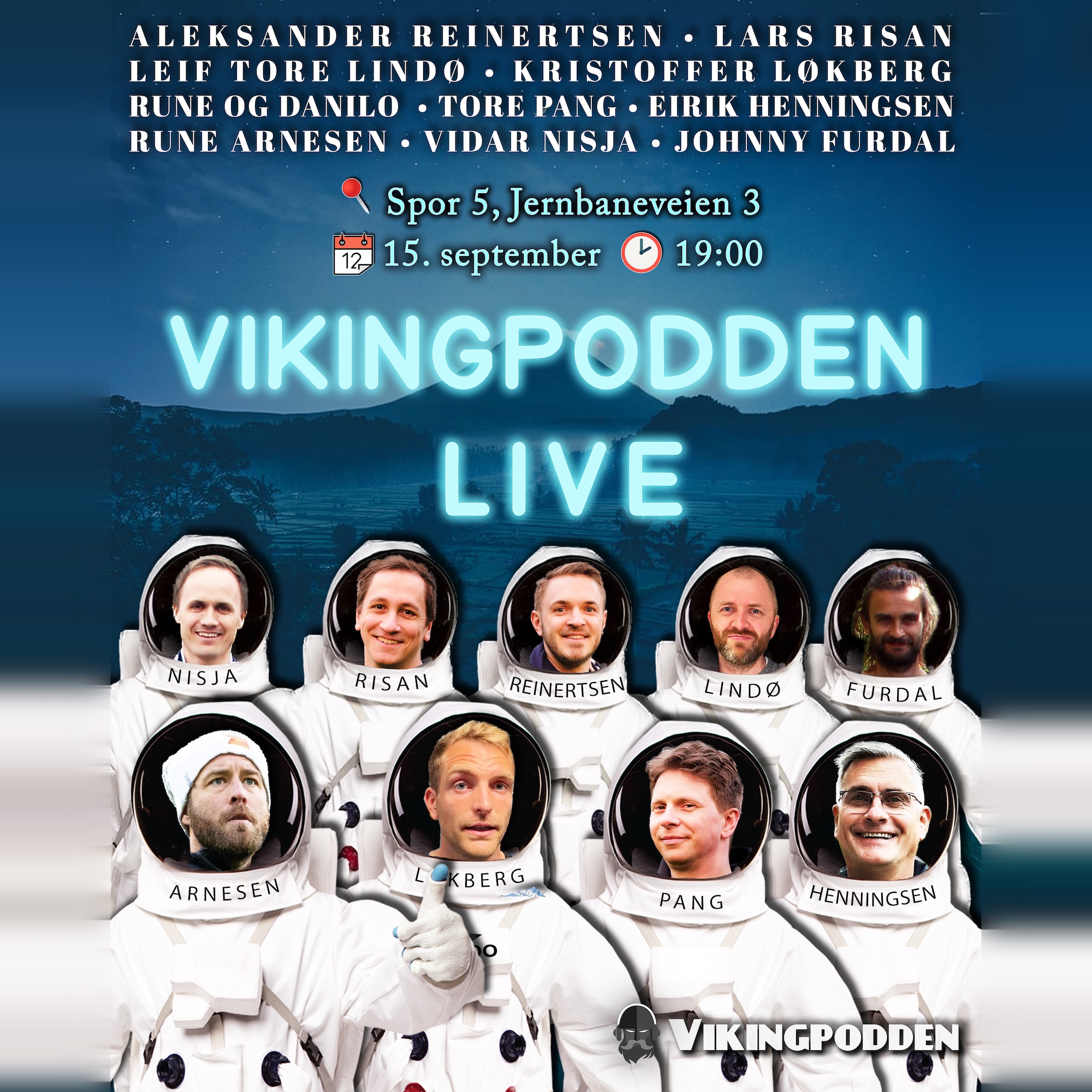 cover art for #203 — Vikingpodden LIVE del 1 – 15. sep. 2023 – Furdal, Henningsen, Lindø, Pang, Edvardsen, Risan og Reinertsen