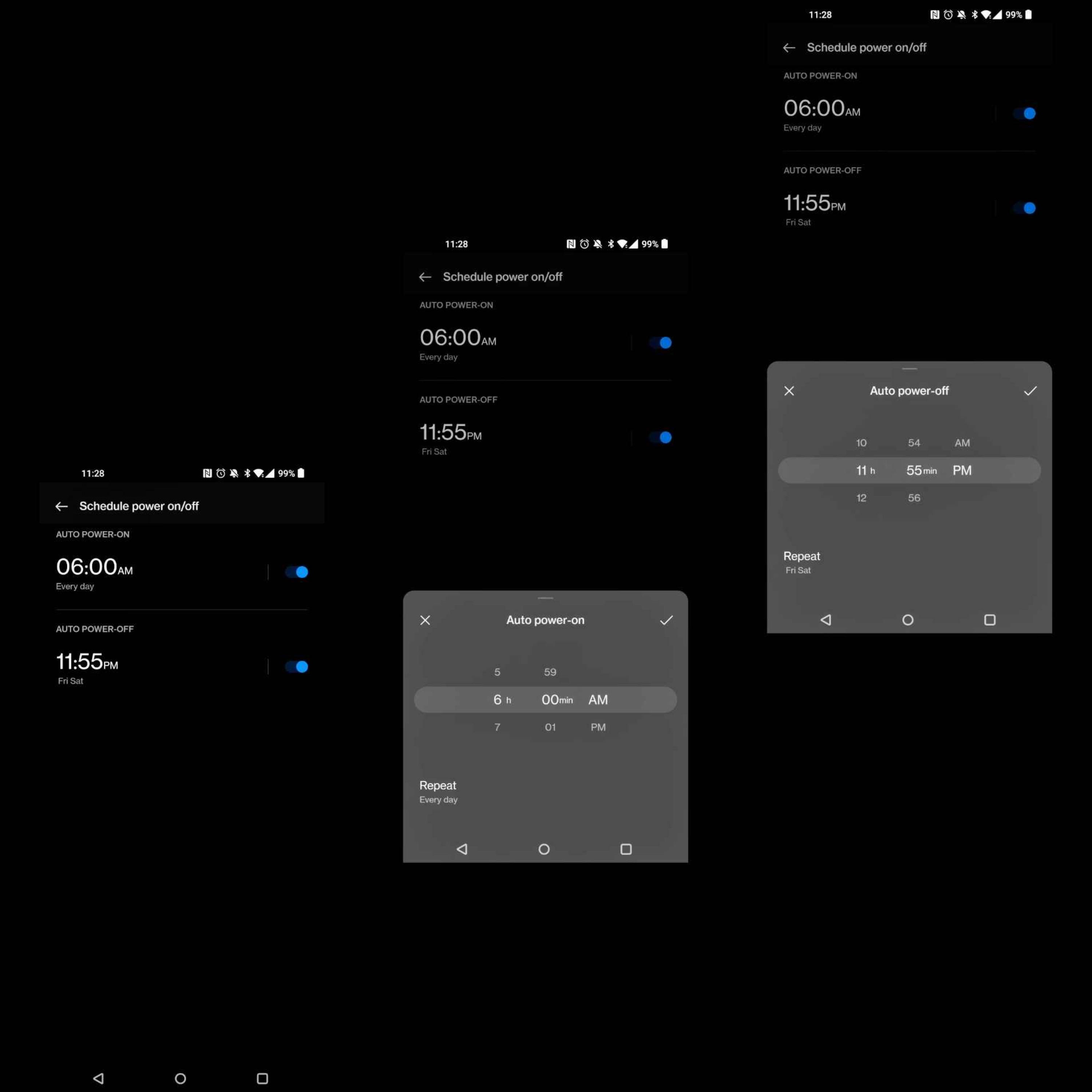 OxygenOS 12 Scheduled Power On/Off Update