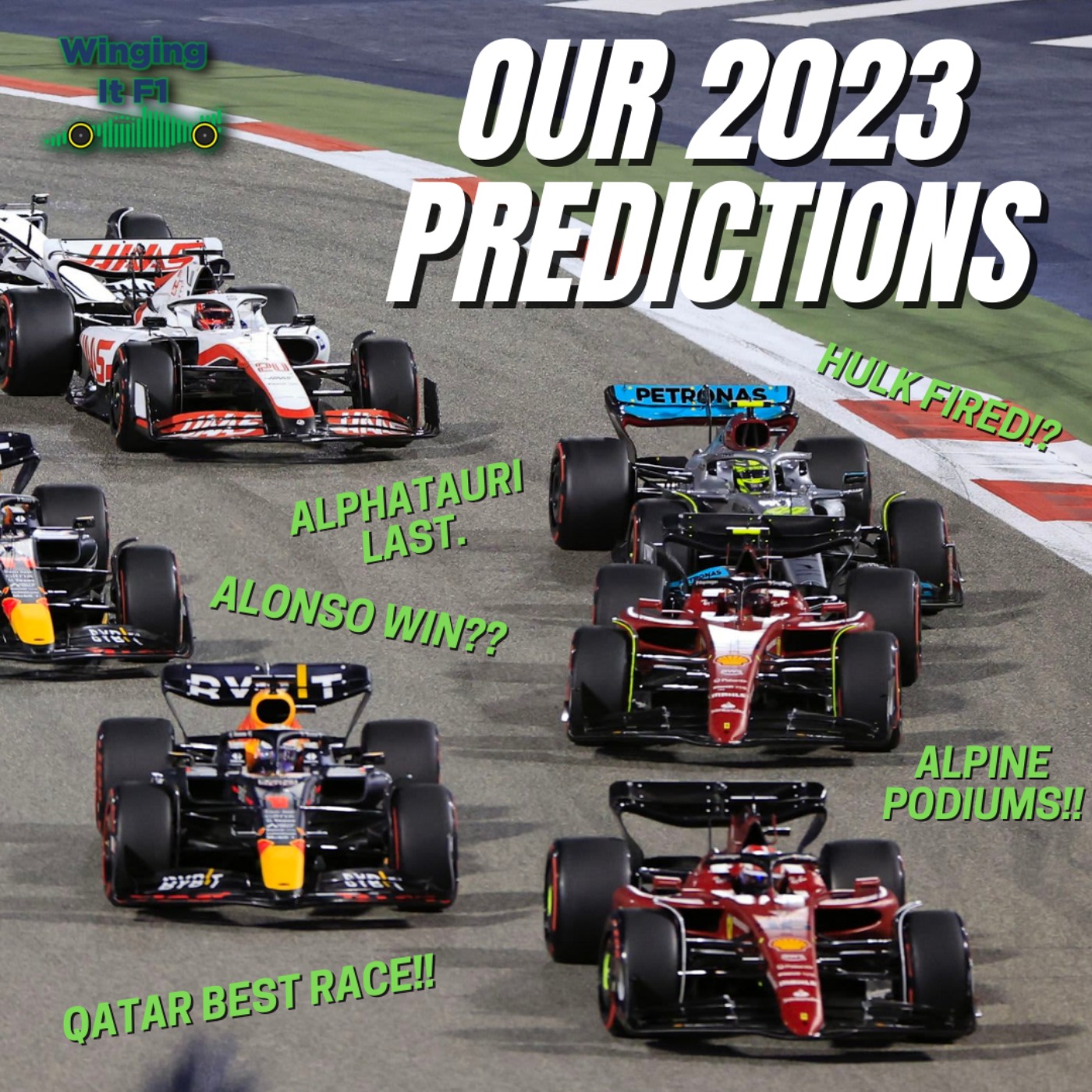 cover art for Our 2023 F1 Predictions 😏😏😏