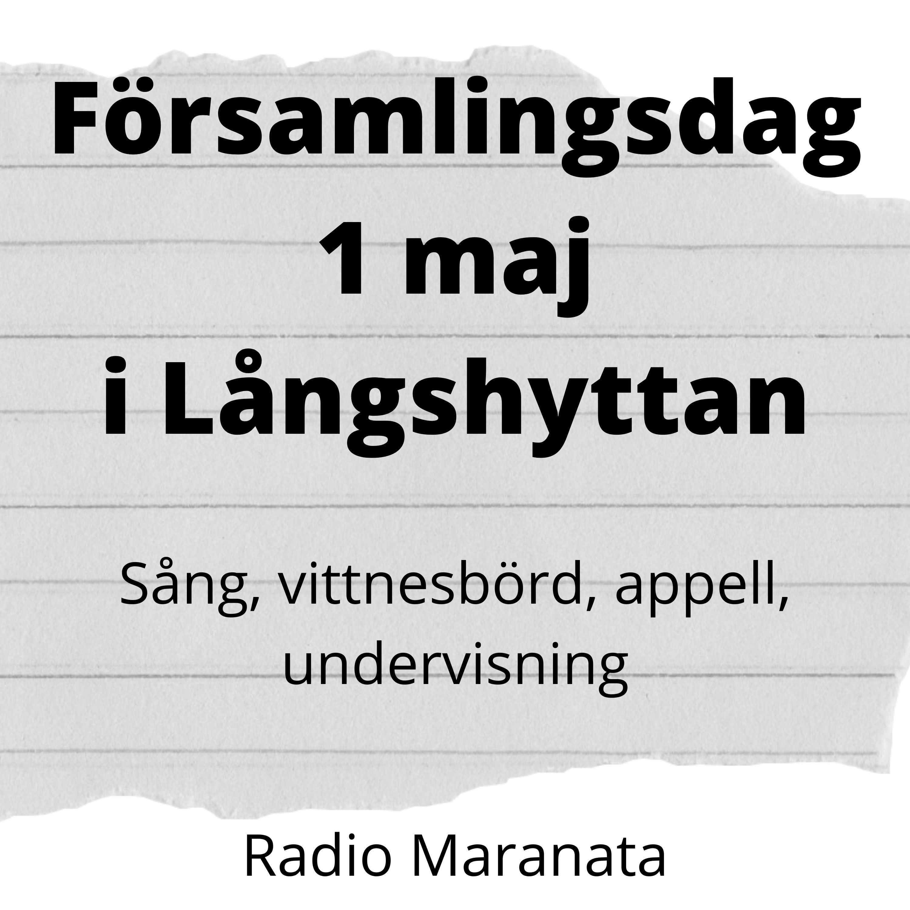 cover art for Församlingsdag 1 maj i Långshyttan