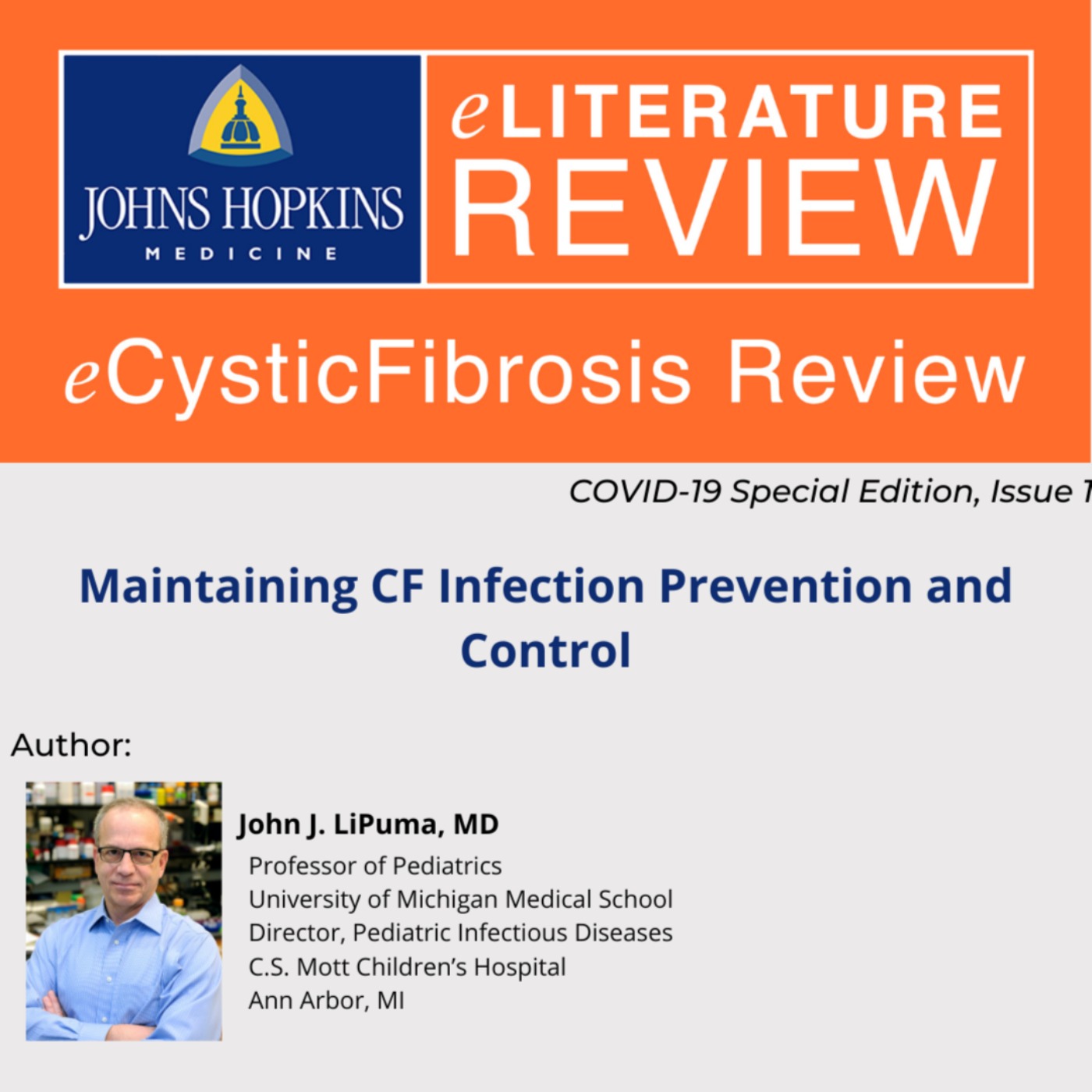 cover art for Maintaining CF Infection Prevention and Control 