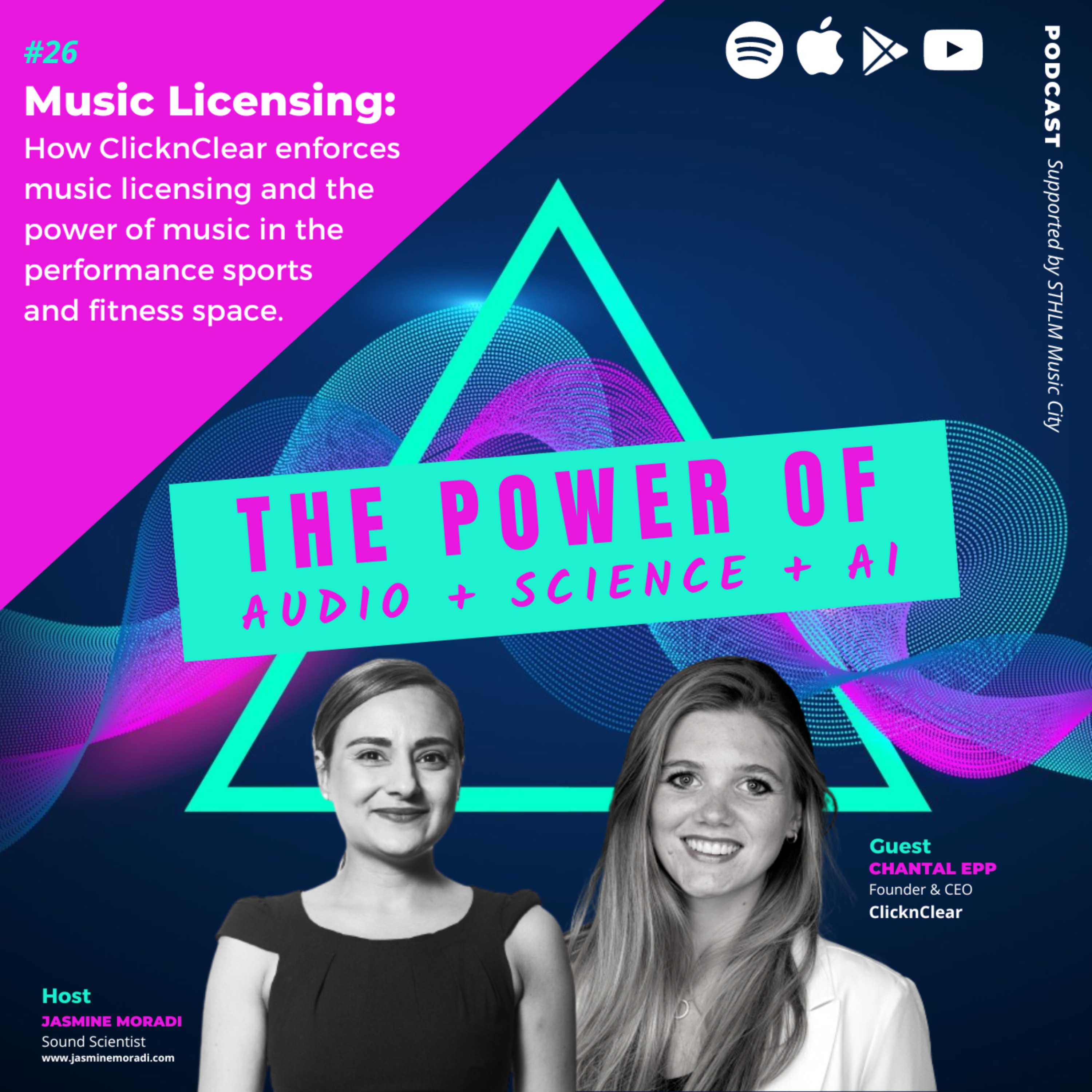cover art for 26. Music Licensing: How ClicknClear enforces music licensing and the power of music in the performance sports and fitness space. | Chantal Epp, Founder & CEO ClicknClear