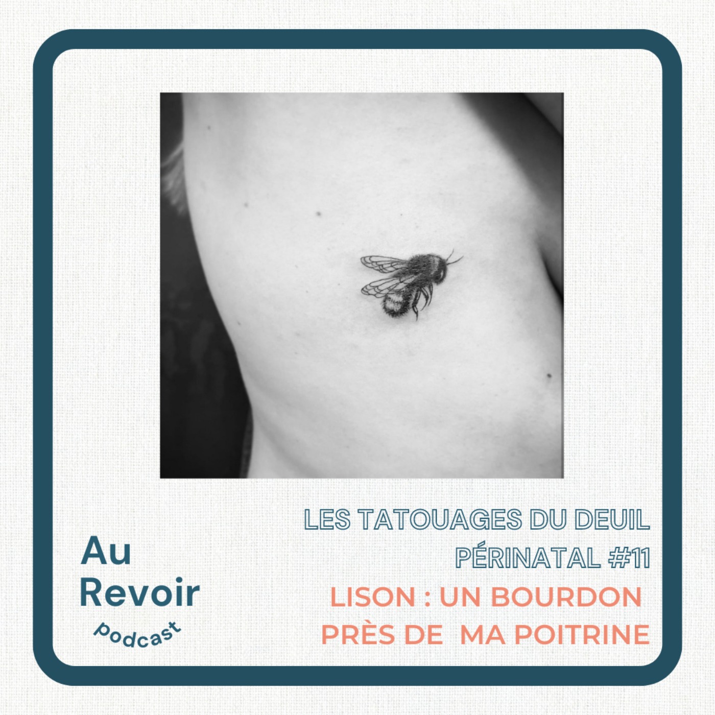 Les tatouages du deuil périnatal #11 Lison : un bourdon près de ma poitrine