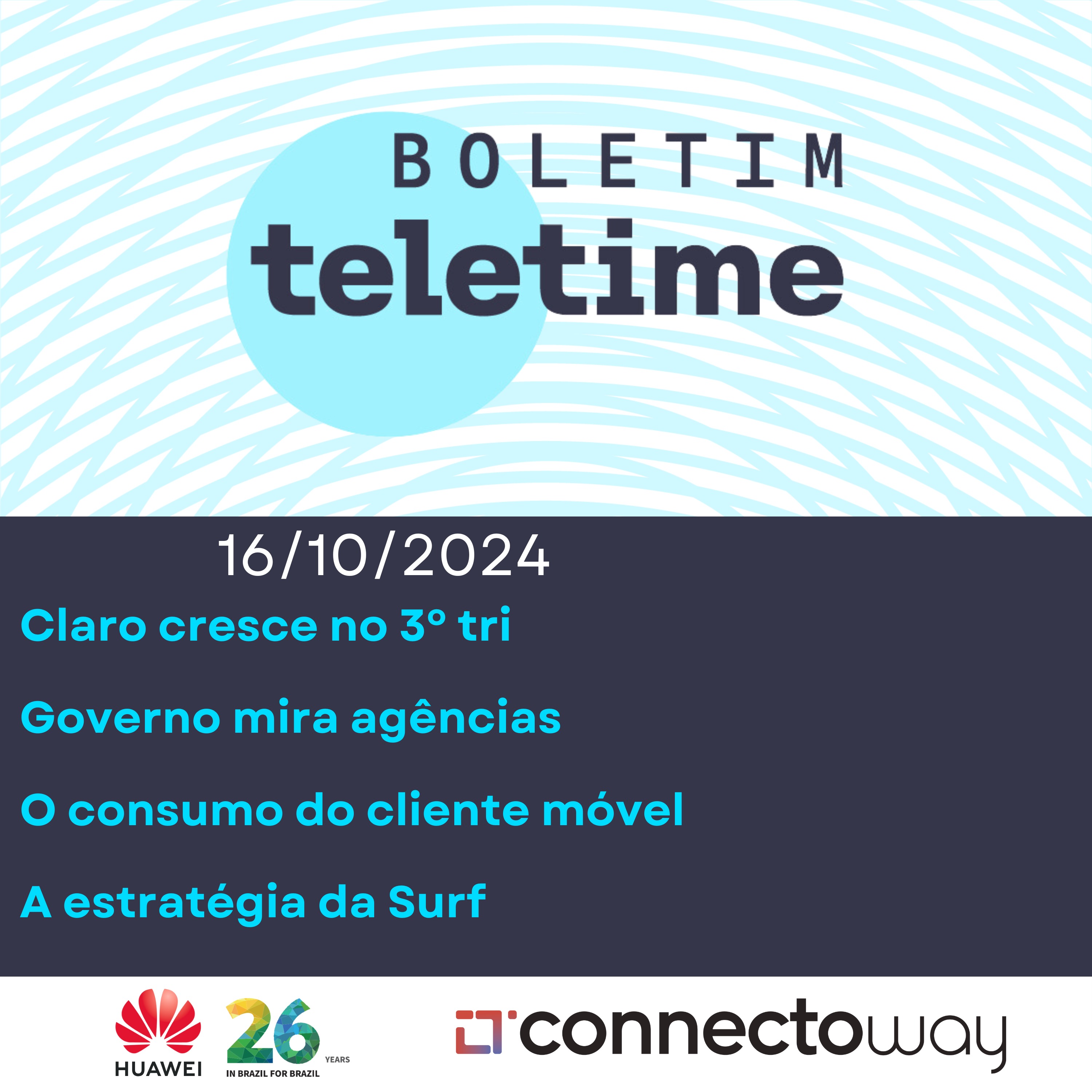16/10/24 | Claro cresce no 3º tri | Governo mira agências | O consumo do cliente móvel | A estratégia da Surf episode artwork