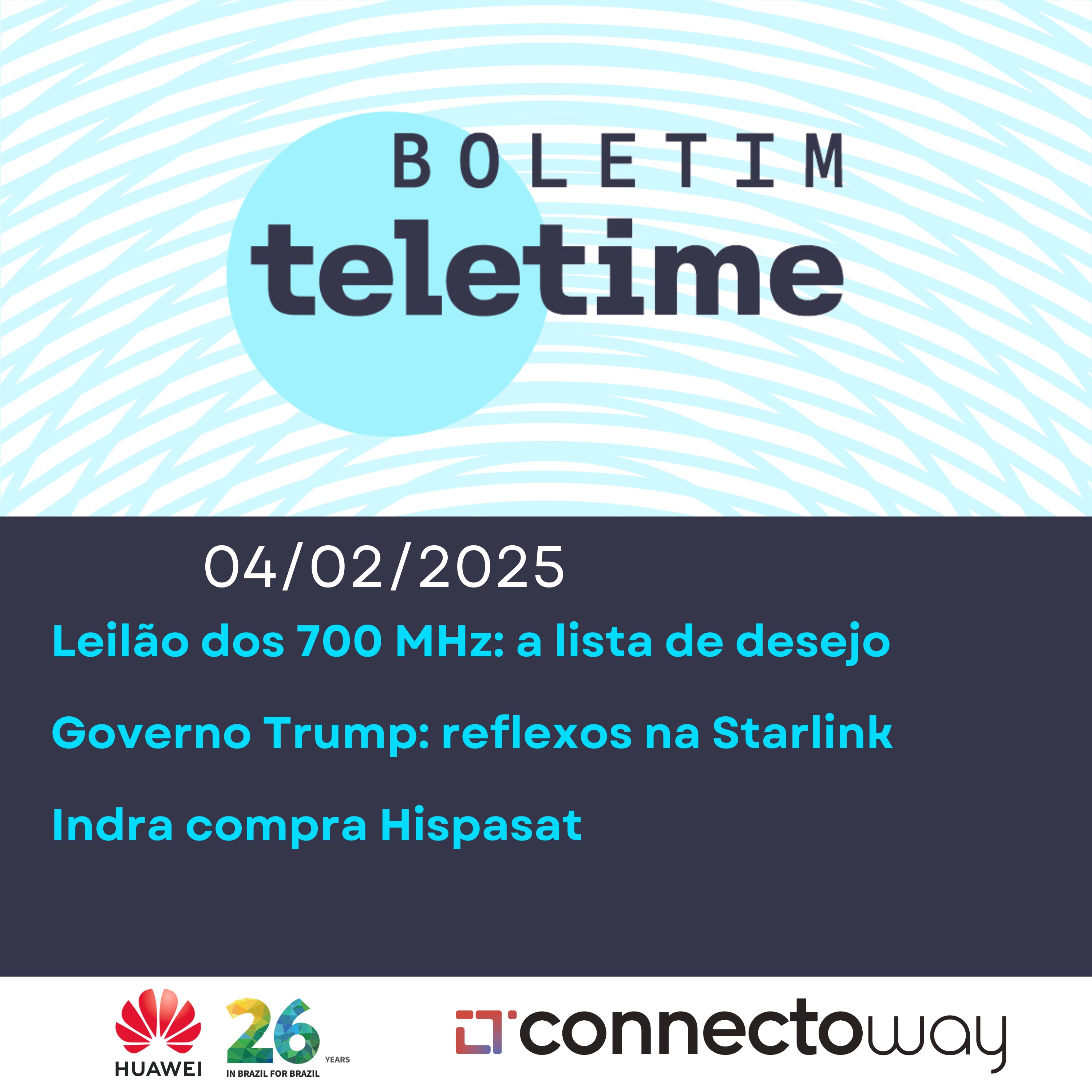 04/02/25 | Leilão dos 700 MHz: a lista de desejos | Governo Trump: reflexos na Starlink | Indra compra Hispasat episode artwork