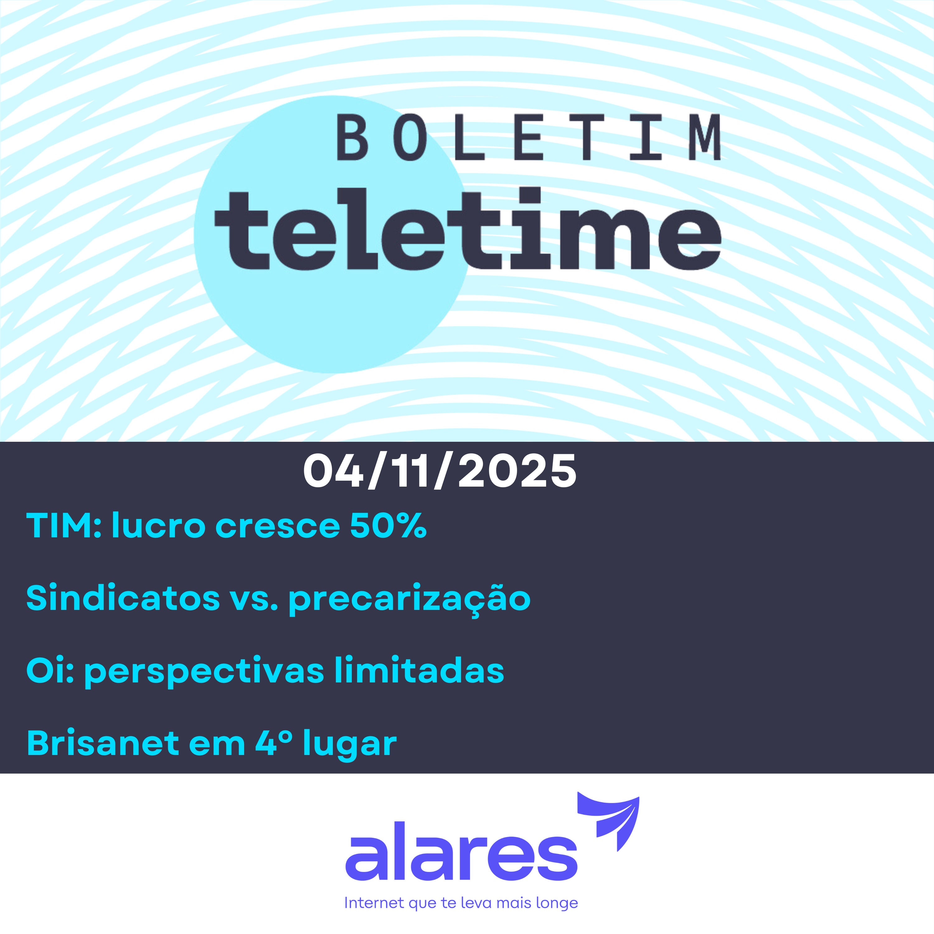 04/11/25 | TIM: lucro cresce 50% | Sindicatos vs. precarização | Oi: perspectivas limitadas | Brisanet em 4o lugar episode artwork