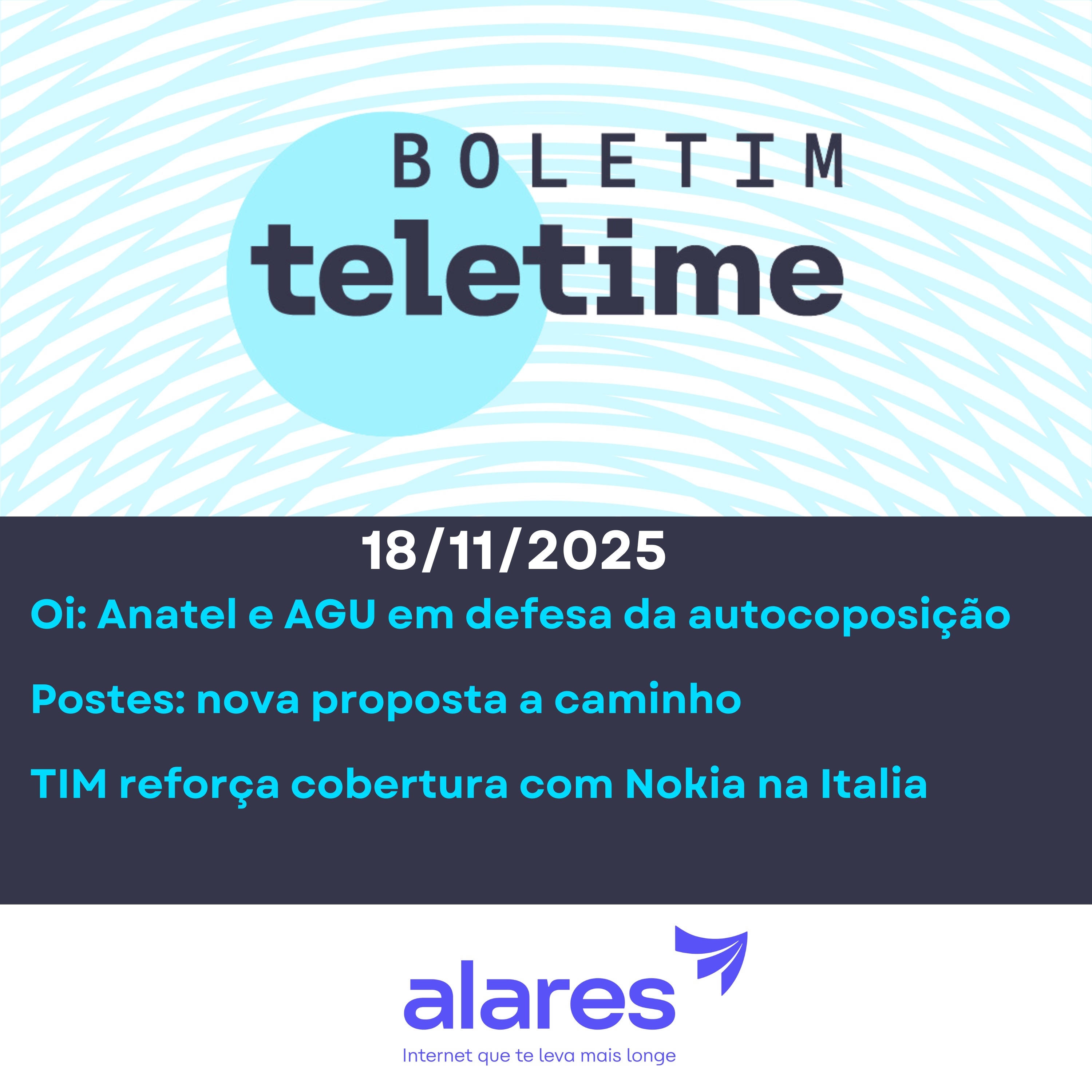 18/11/25 | Oi: Anatel e AGU em defesa da autocoposição | Postes: nova proposta a caminho | TIM reforça cobertura com Nokia na Italia episode artwork