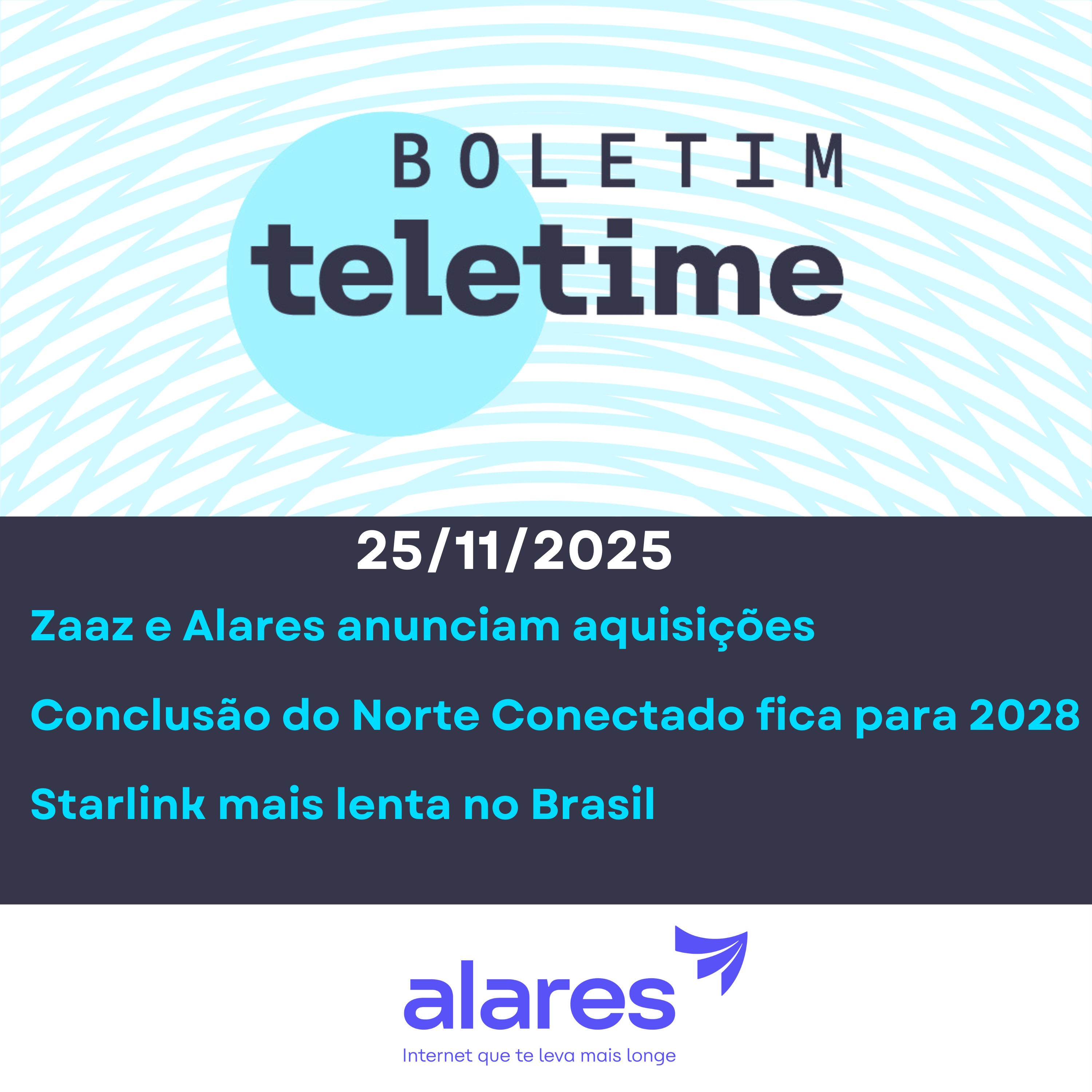 25/11/25 | Zaaz e Alares anunciam aquisições | Norte Conectado fica para 2028 | Starlink mais lenta no Brasil episode artwork