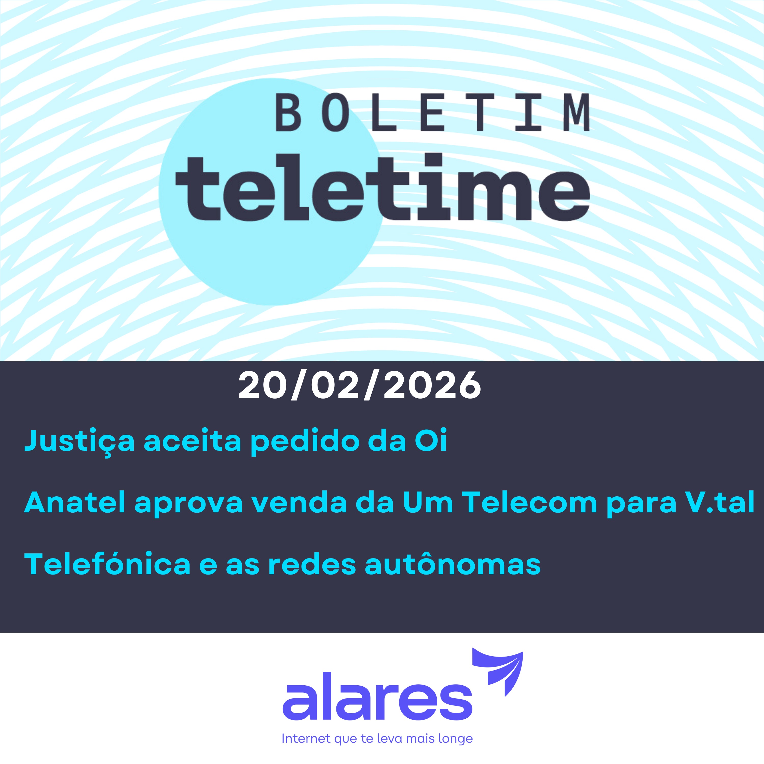 20/02/26 | Justiça aceita pedido da Oi  | Anatel aprova venda da Um Telecom para V.tal | Telefónica e as redes autônomas episode artwork