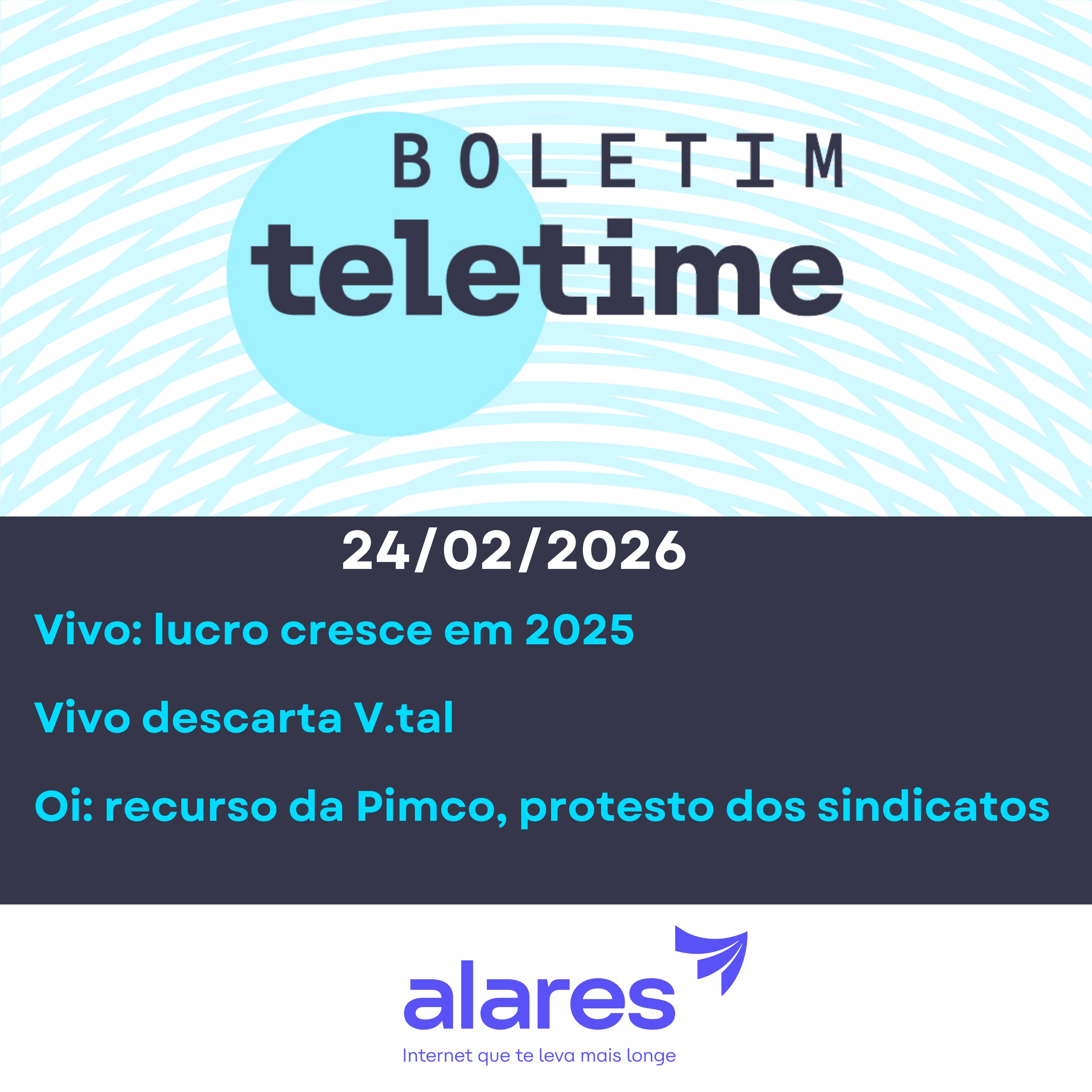 24/02/26 | Vivo: lucro cresce em 2025 | Vivo descarta V.tal | Oi: recurso da Pimco, protesto dos sindicatos Caixa de entrada episode artwork