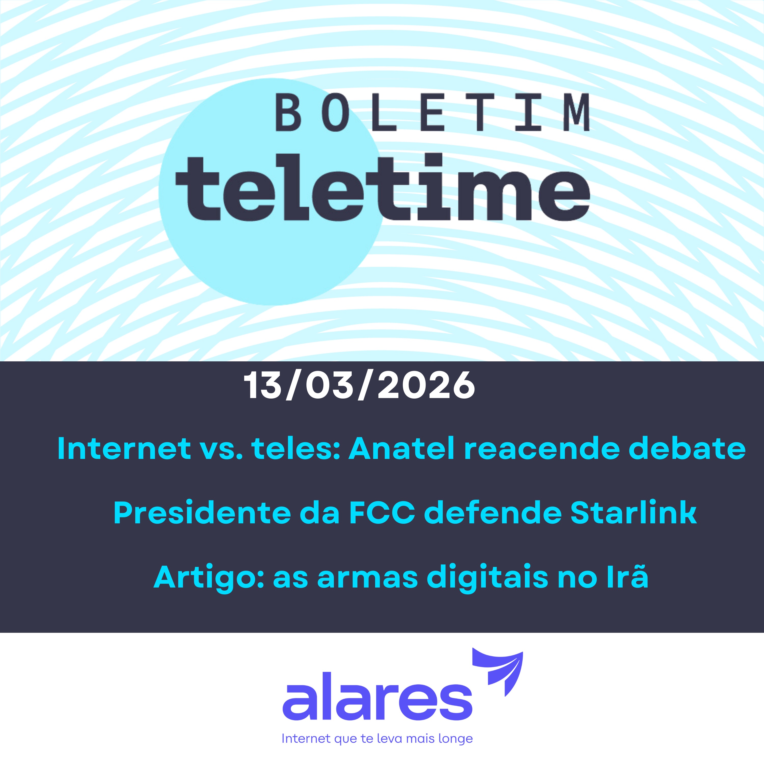 13/03/26 | Internet vs. teles: Anatel reacende debate | Presidente da FCC defende Starlink | Artigo: as armas digitais no Irã episode artwork