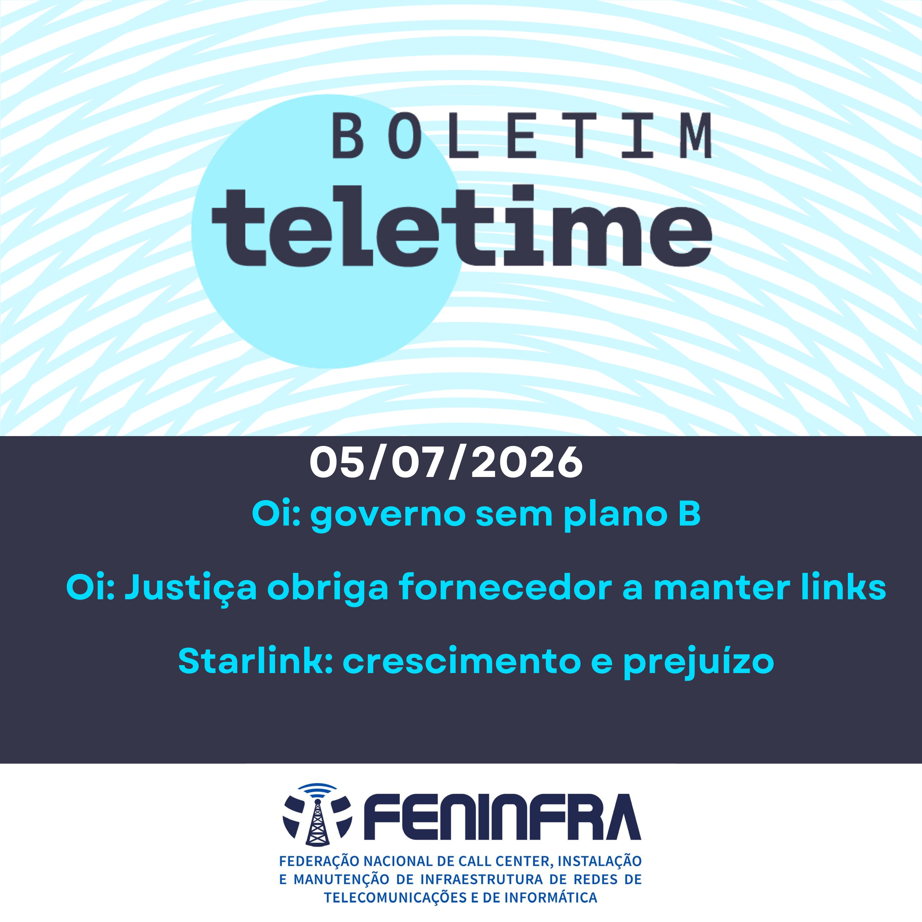 05/08//26 | Oi: governo sem plano B | Oi: Justiça obriga fornecedor a manter links | Starlink: crescimento e prejuízo episode artwork