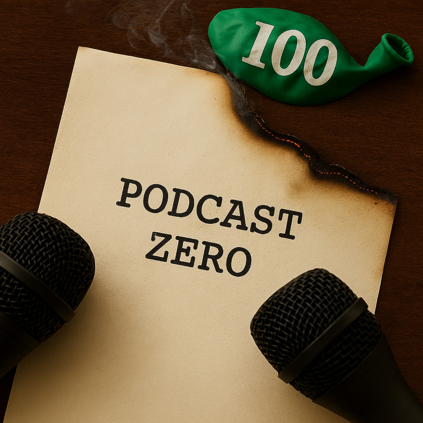 The Knowing wink of Podcast Zero episode artwork