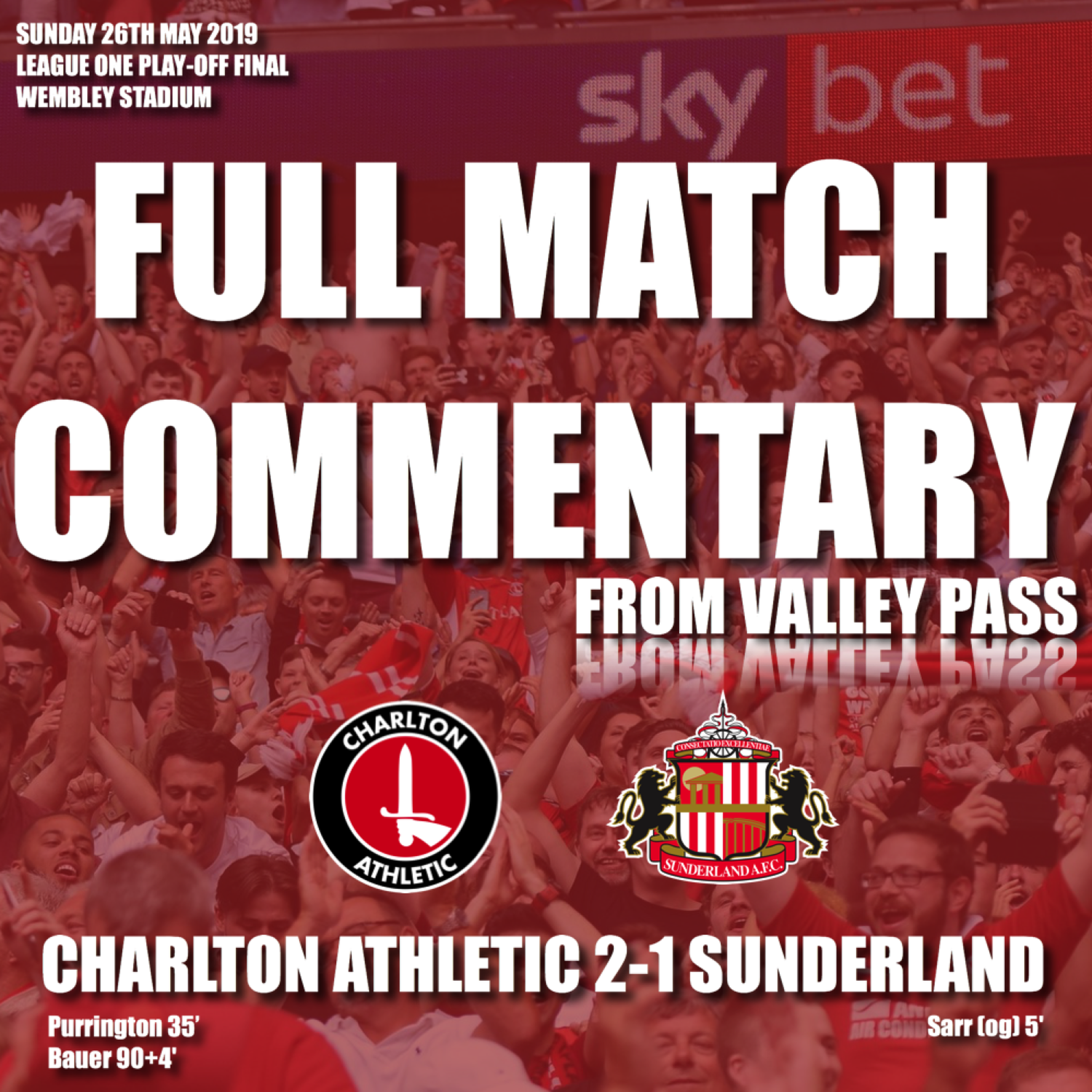 cover art for Charlton Athletic 2-1 Sunderland - Full Match Commentary from Valley Pass