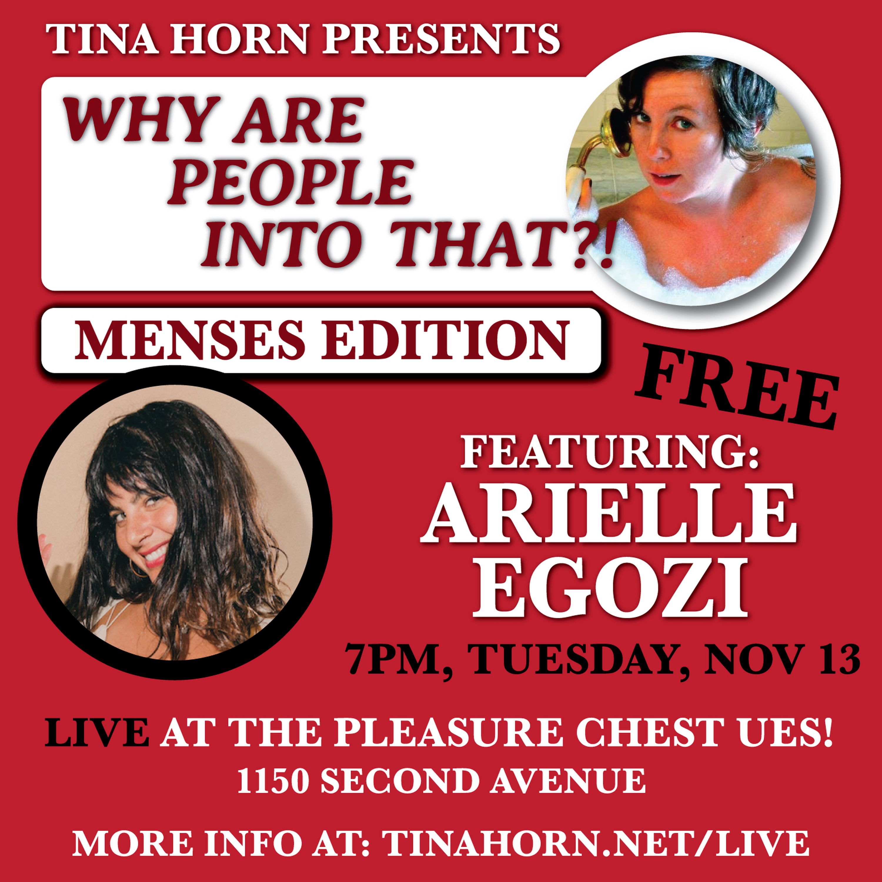 Live! Arielle Egozi: Menses - podcast episode cover