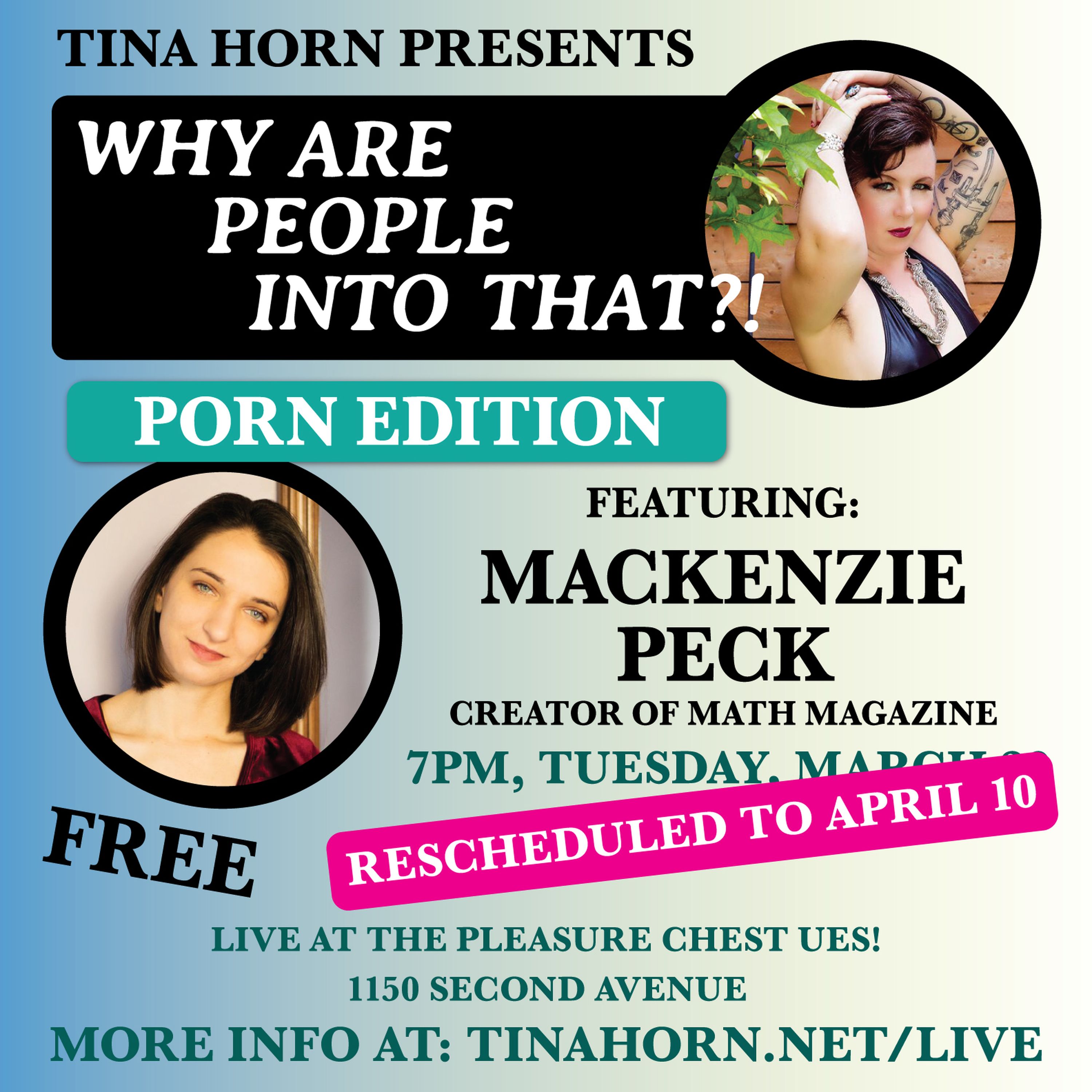 cover art for Live! MacKenzie Peck: Porno