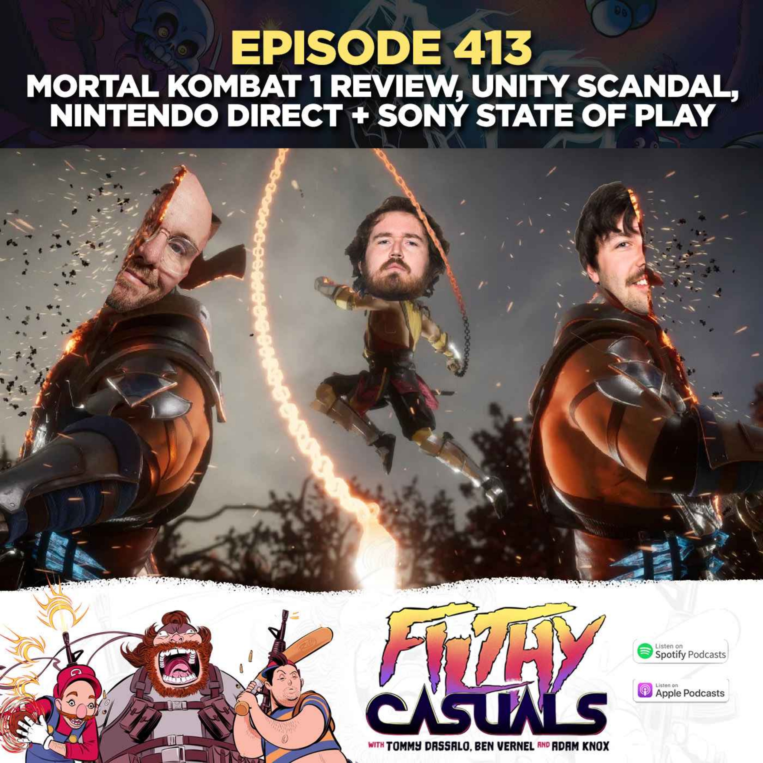 cover art for Episode 413: Mortal Kombat 1 Review, Unity, Nintendo Direct + Sony State Of Play