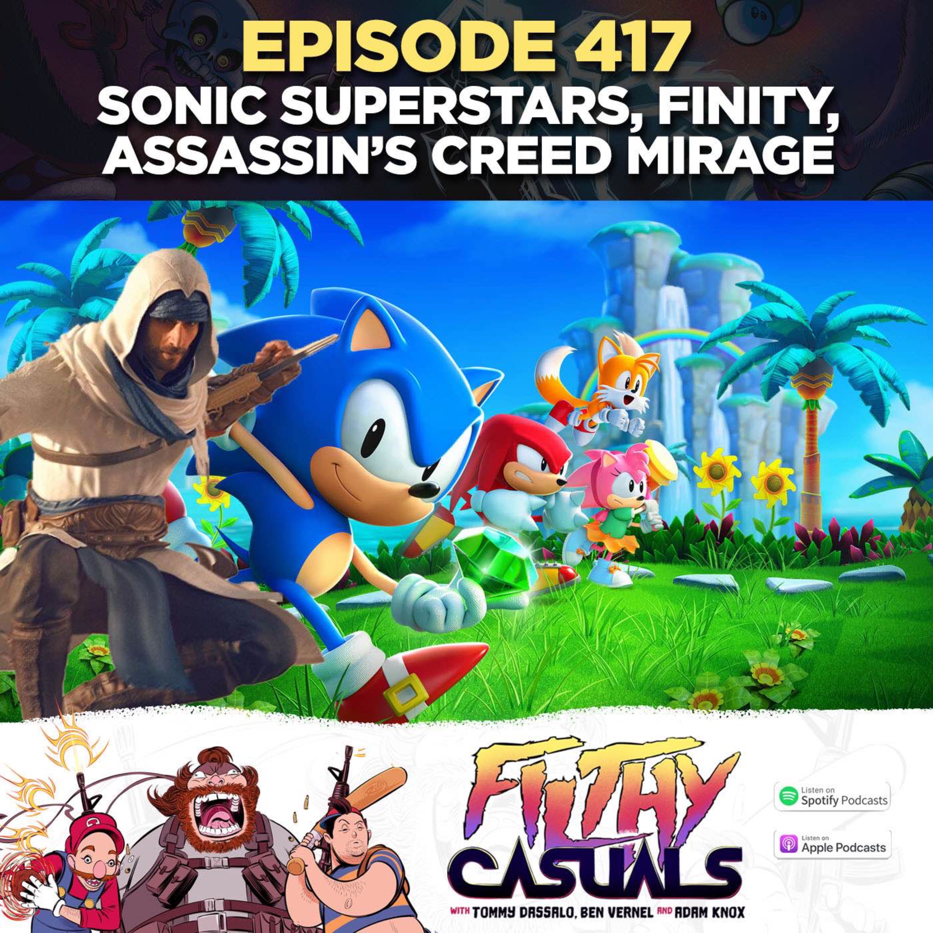 cover art for Episode 417: Sonic Superstars, Finity, Assassin's Creed Mirage