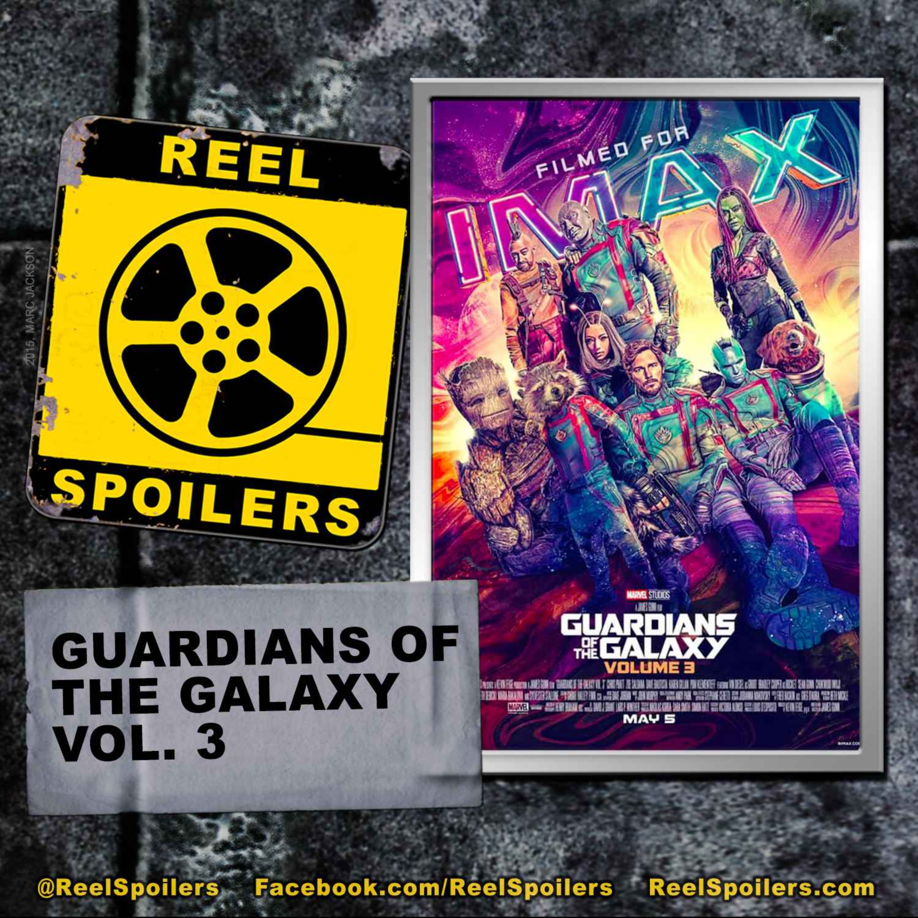 cover art for Guardians of the Galaxy Vol. 3 Starring Chris Pratt, Zoe Saldana, Dave Bautista