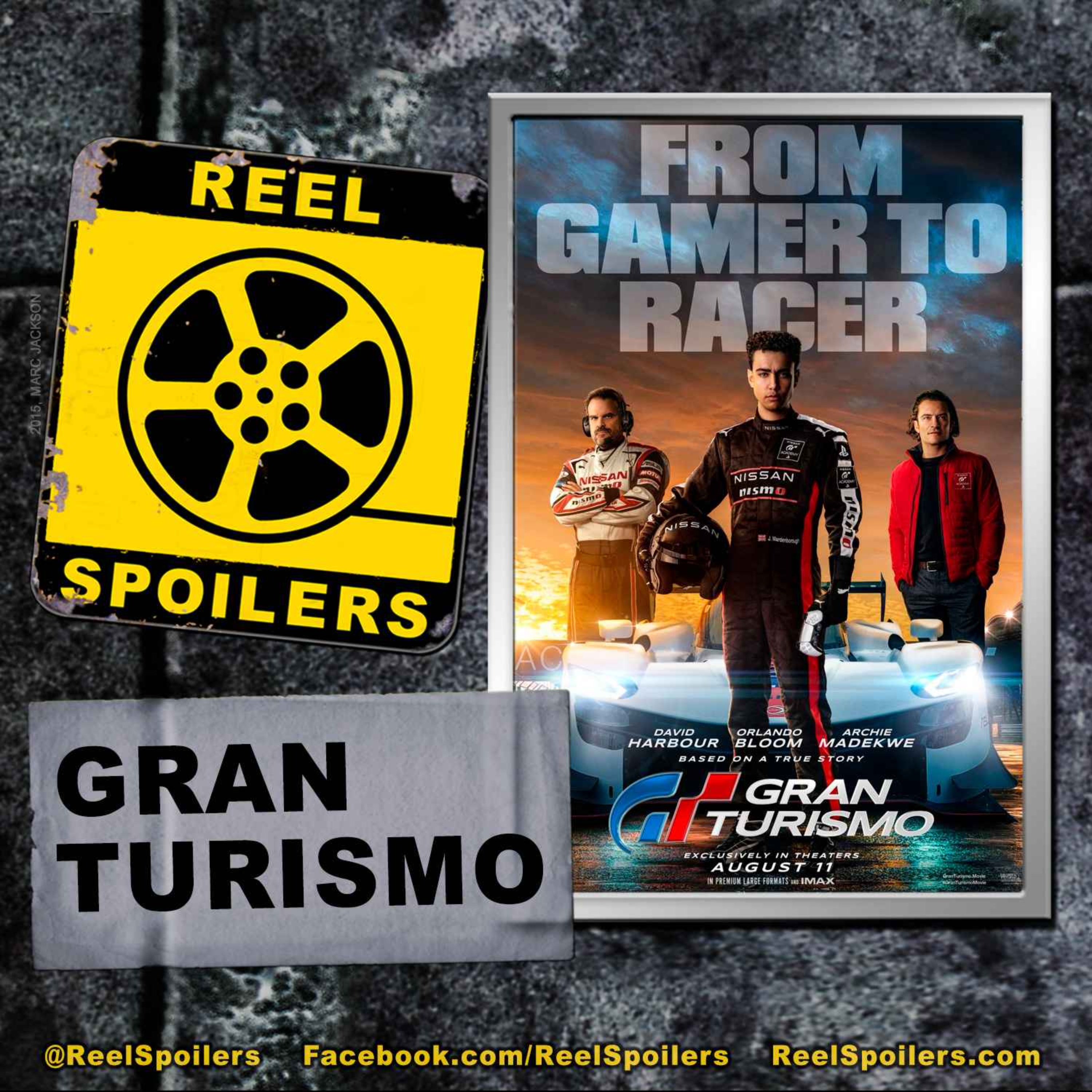 cover art for GRAN TURISMO Starring David Harbour, Orlando Bloom, Archie Madekwe