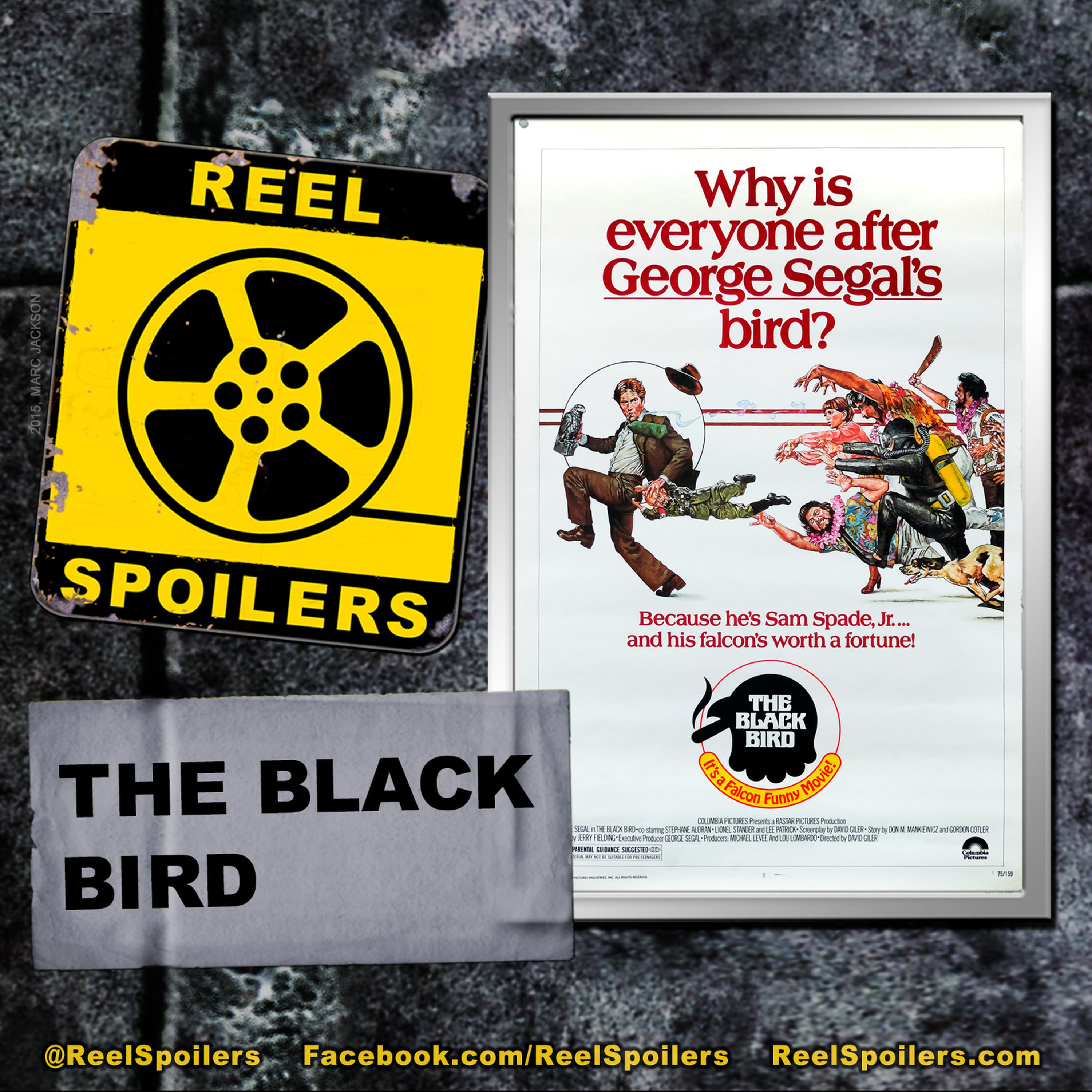 THE BLACK BIRD Starring George Segal, Stephane Audran, Lionel Stander Image
