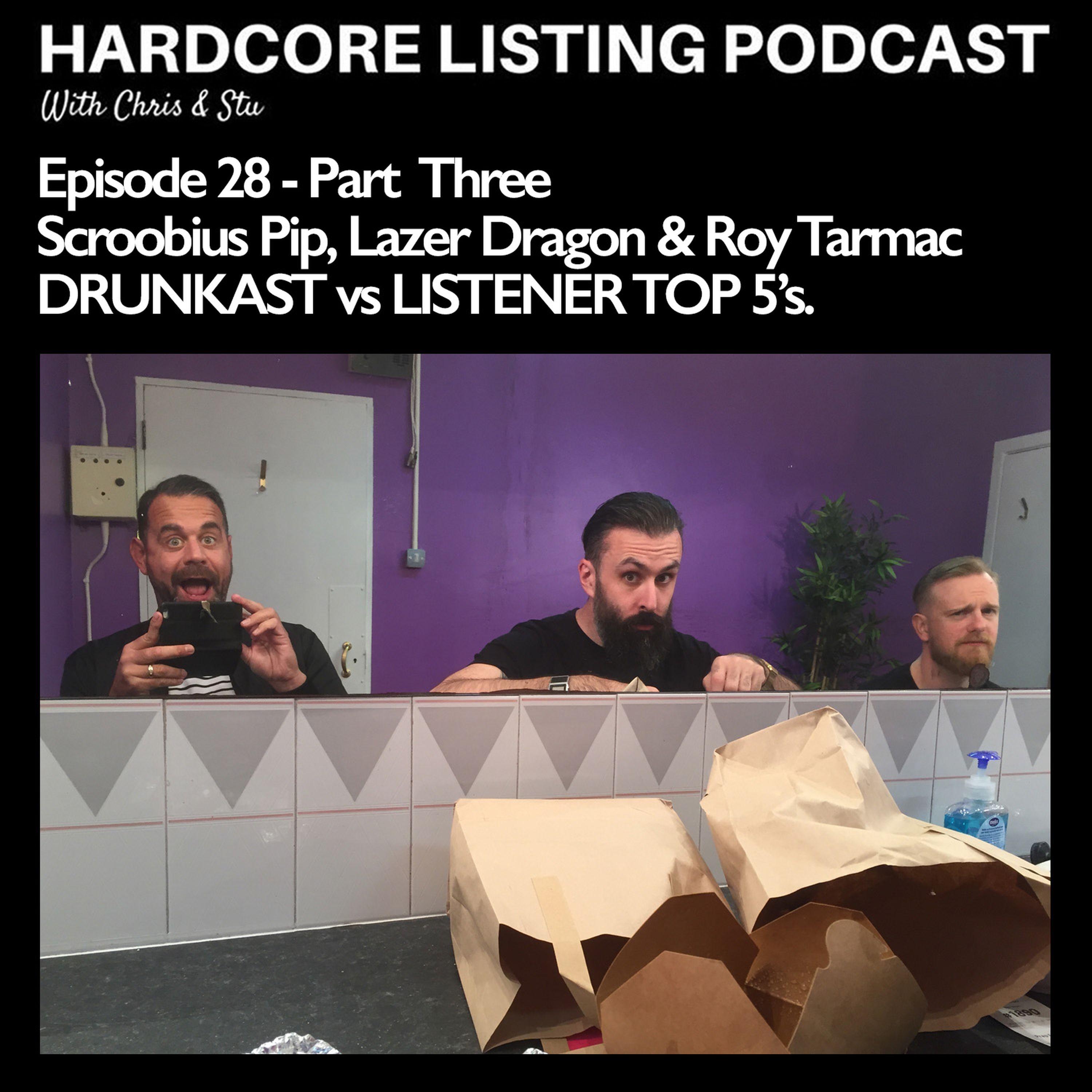 cover art for Episode #28 (Part Three) - Drunkast vs Listener Top 5's LIVE in Dublin with Scroobius Pip