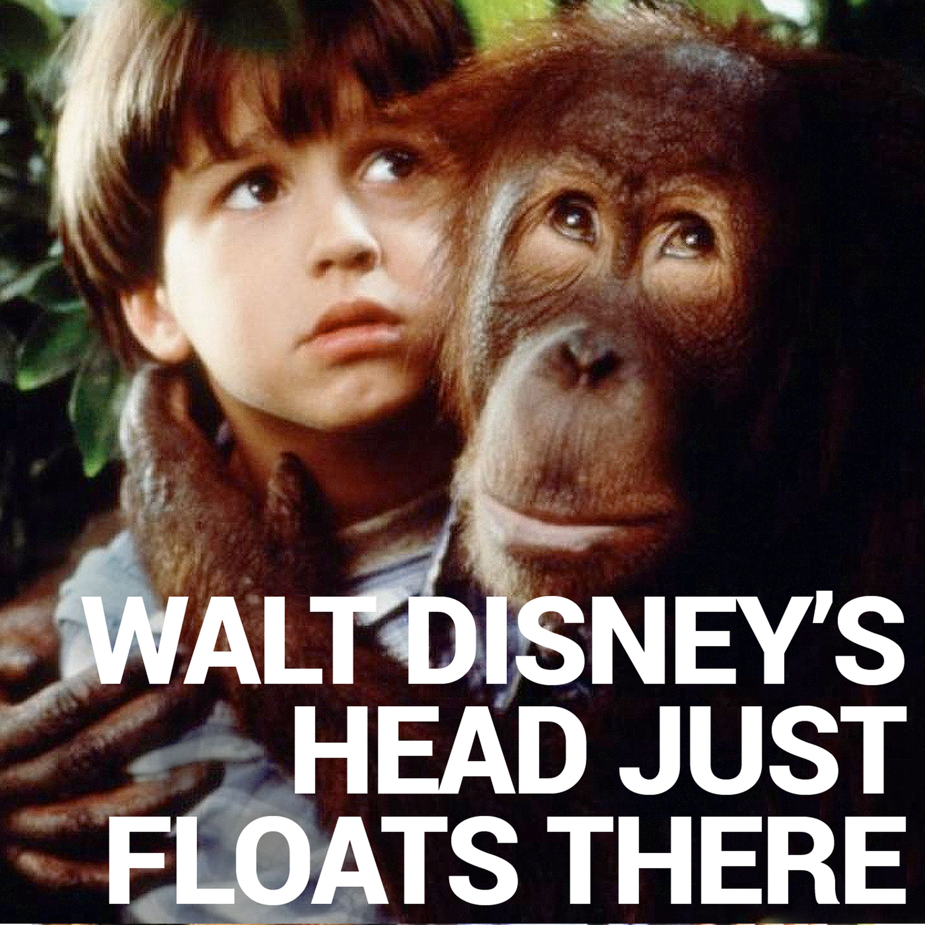 Walt Disney's Head Just Floats there