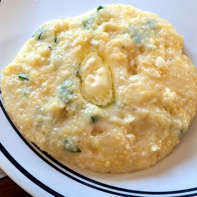 Creamy Cheddar Polenta : A Cookalong Podcast Quick Bite