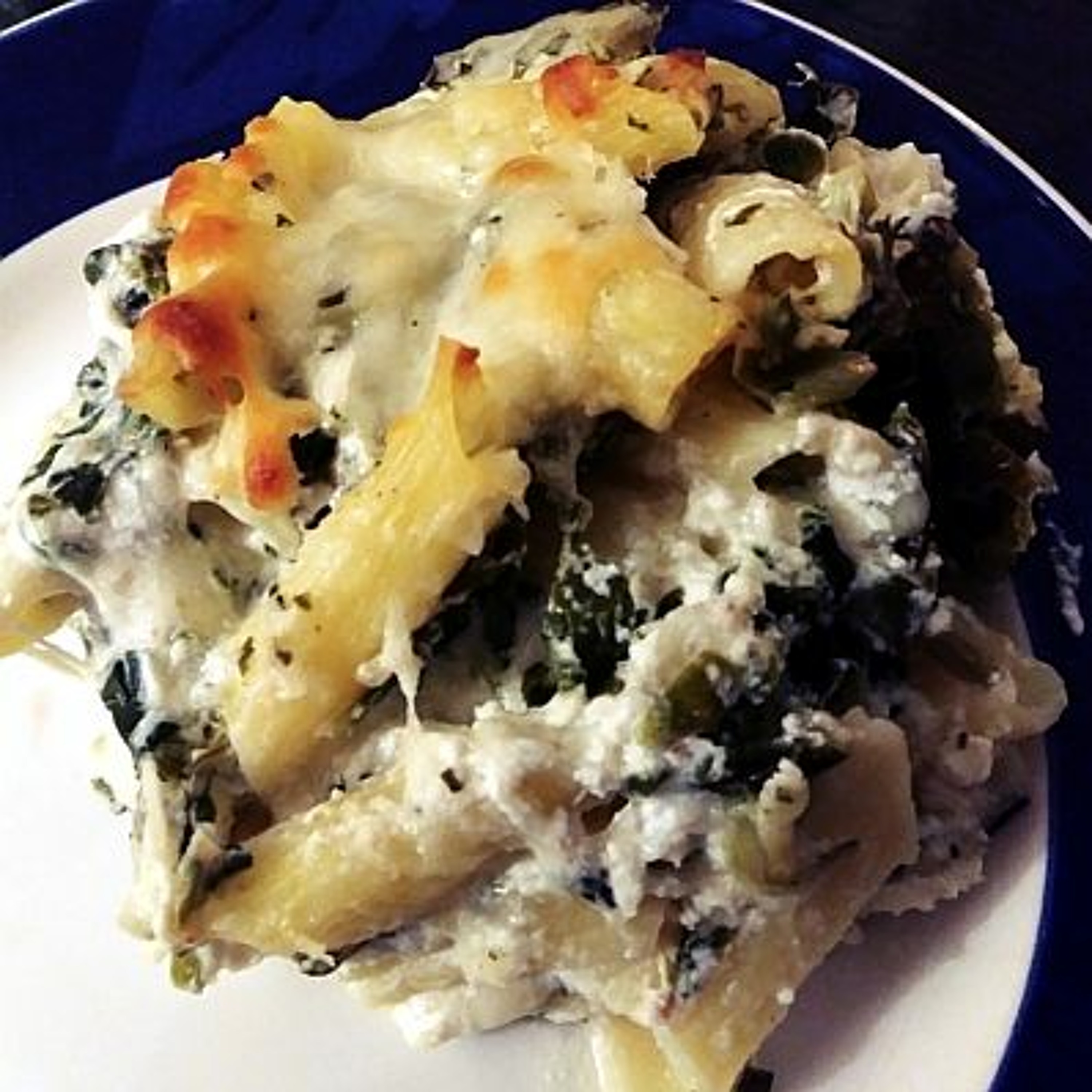 Penne Spinach Lasagna Bake