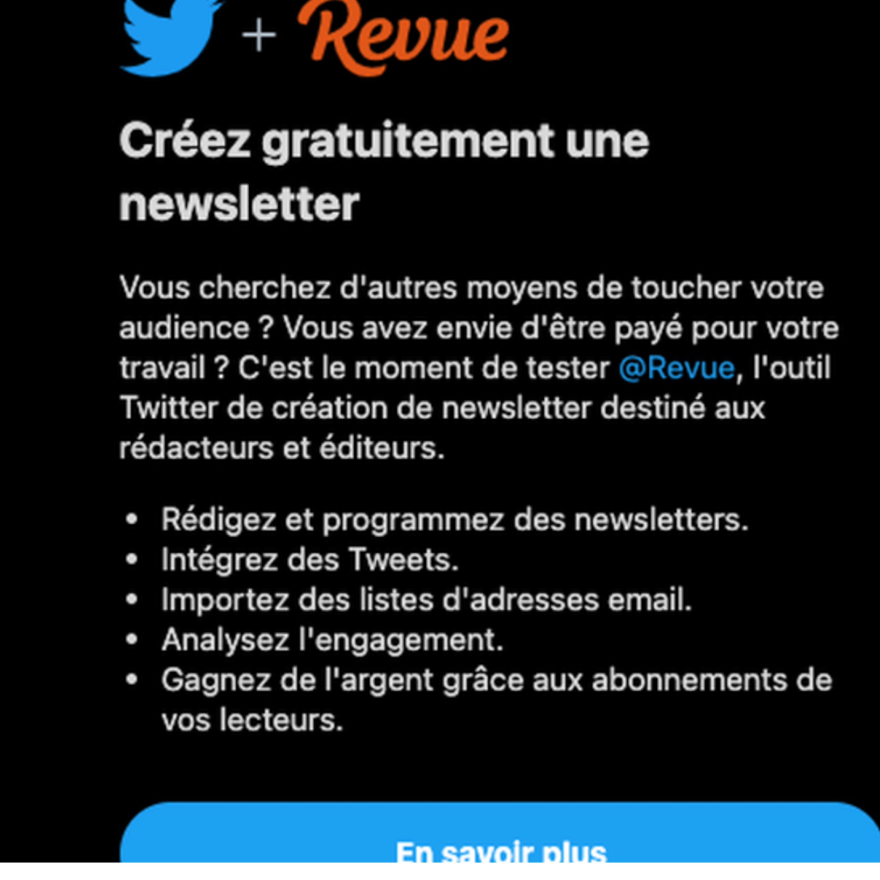 Twitter se met à la newsletter avec Revue