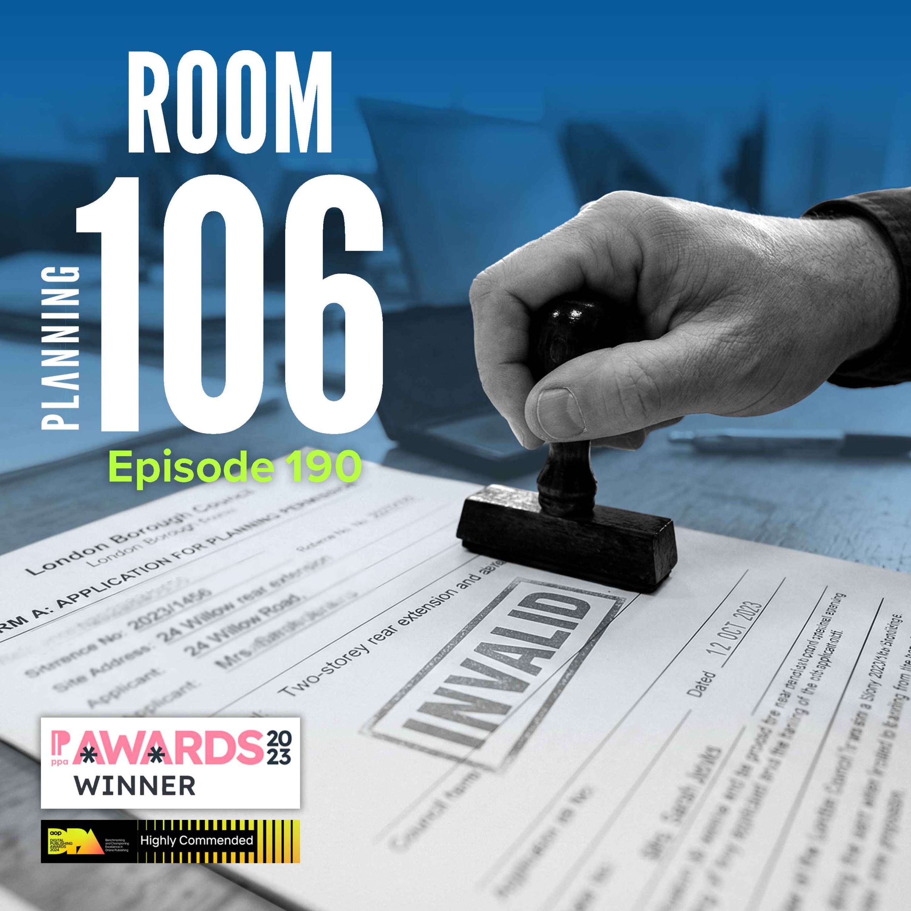 Ep190: Why a council is set to charge for invalid planning applications plus PINS issues updated AI guidance episode artwork