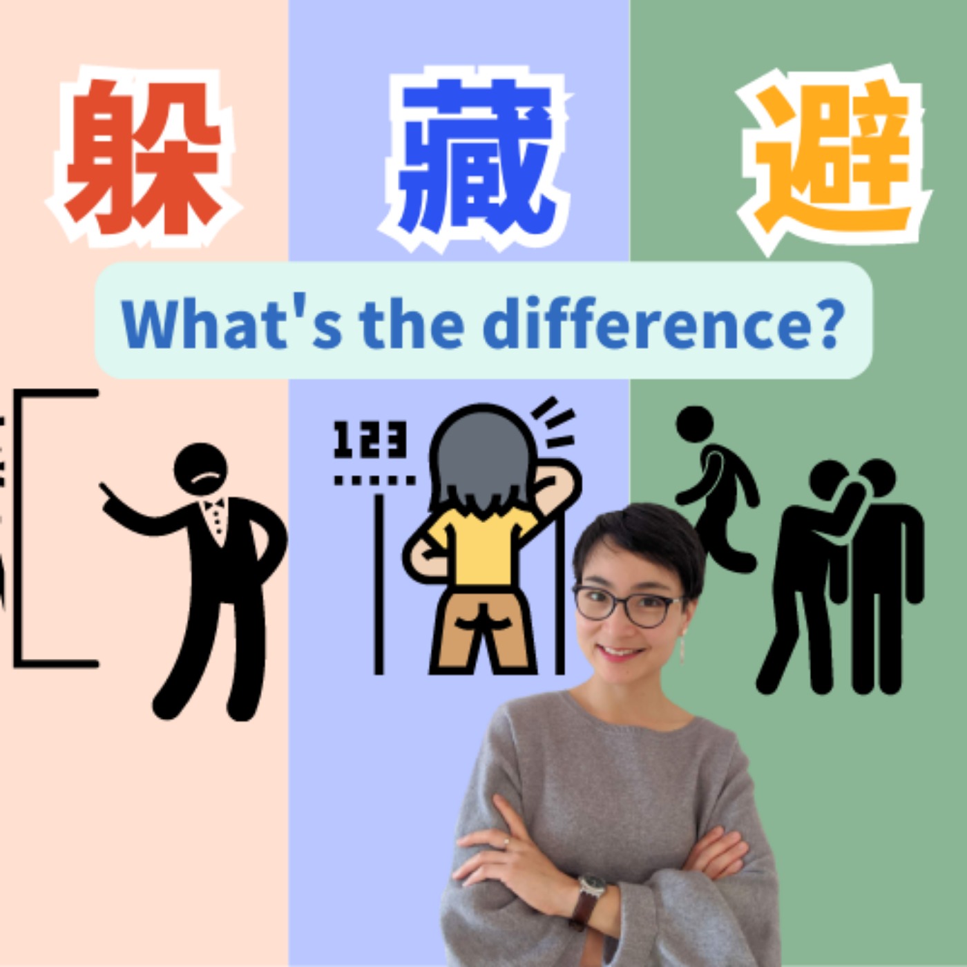 What's the difference【躲duǒ】【藏cáng 】【避 bì】HSK5 中文词汇 Chinese Vocabulary| 每日中文课 Free To Learn Chinese
