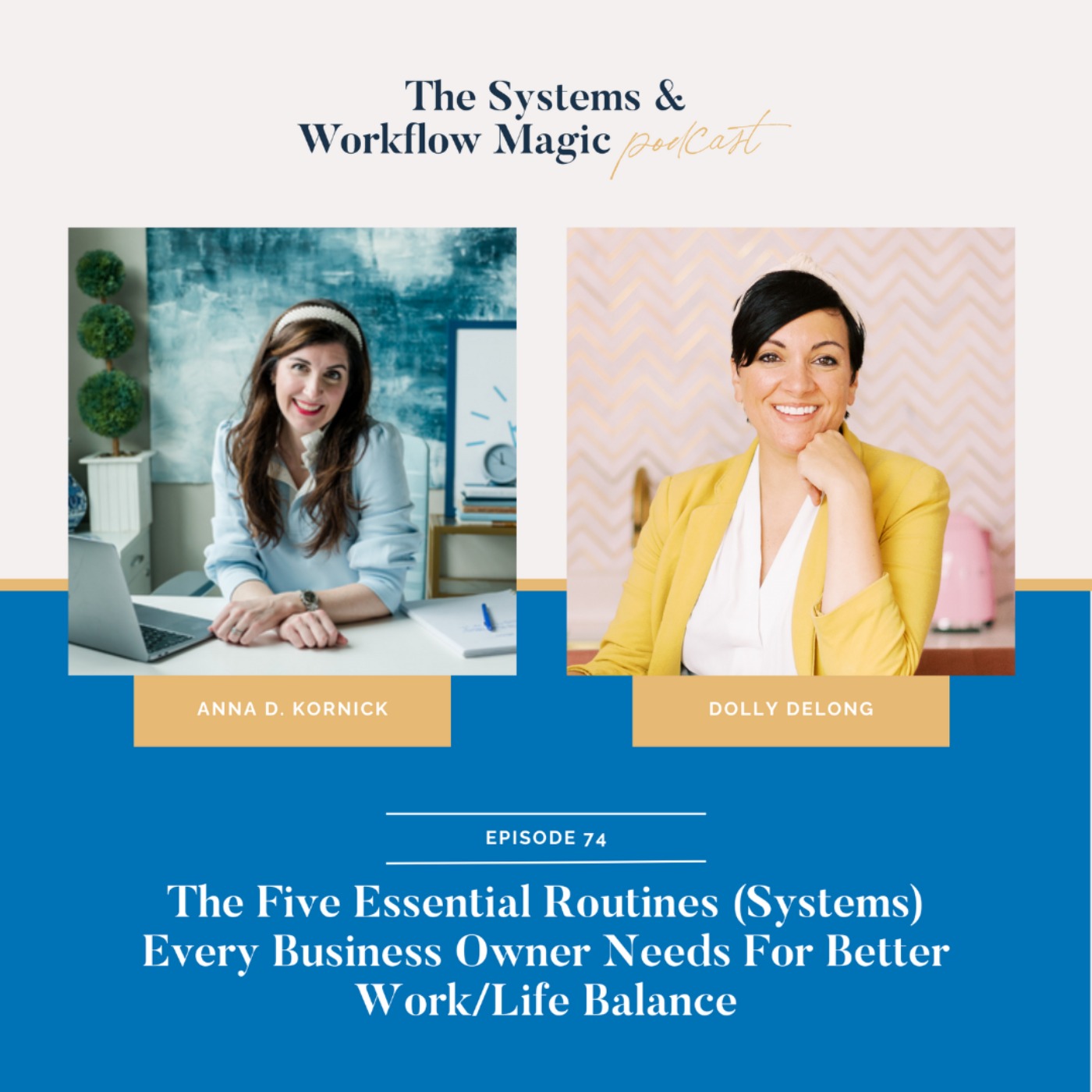 74: The Five Essential Routines (Systems) Every Business Owner Needs For Better Work/Life Balance featuring Anna Dearmon Kornick