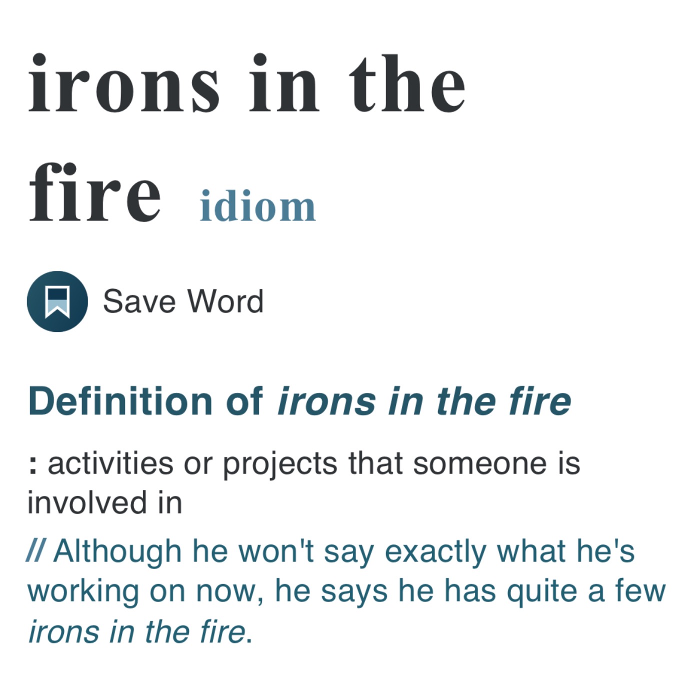 14: A 2nd Iron in the Fire