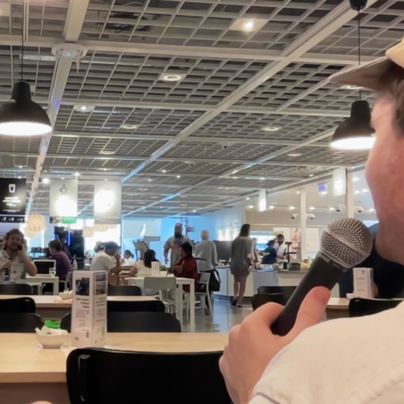 Luke Kidgell in an IKEA food court