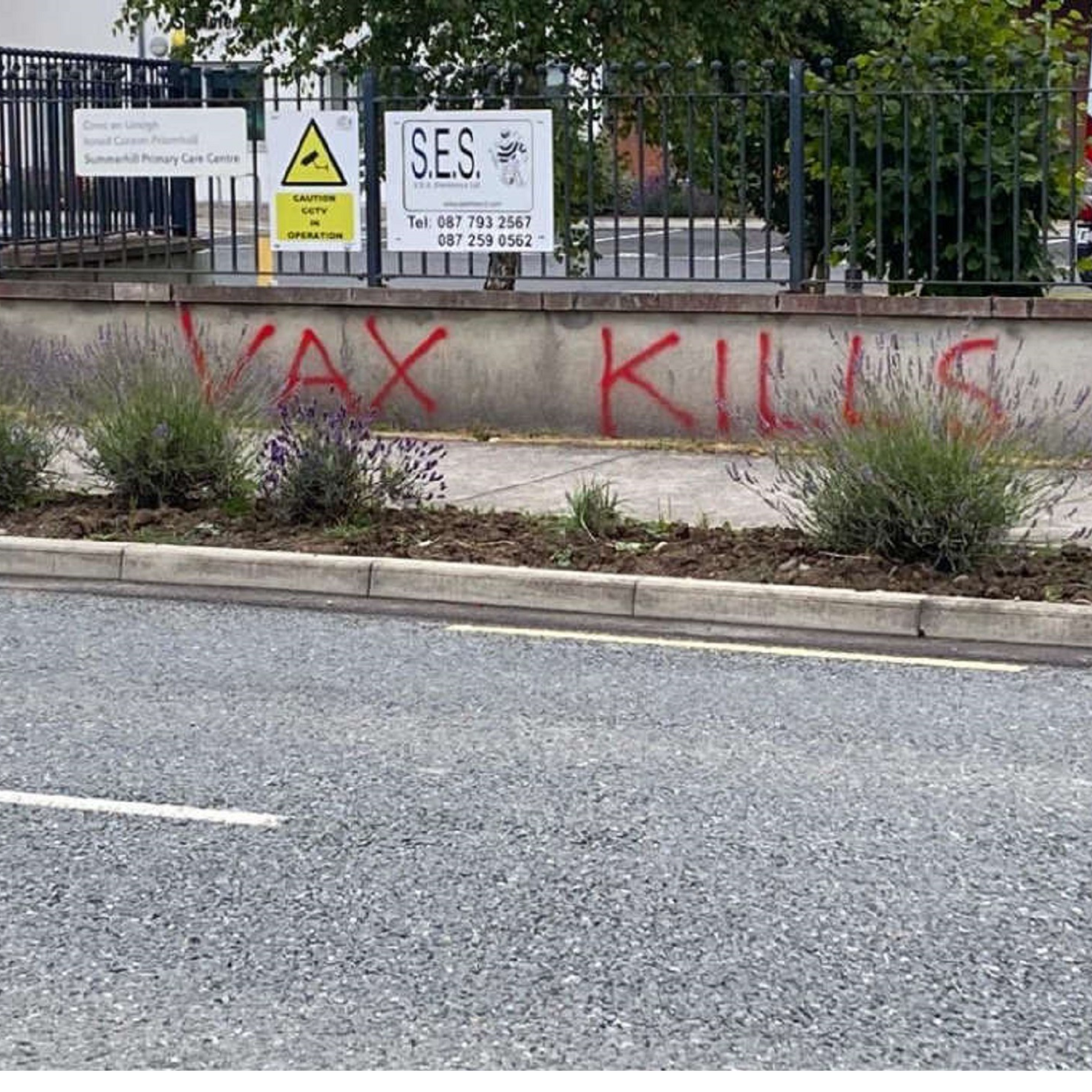 Anti-vaccine graffiti attack on local GP surgery episode artwork