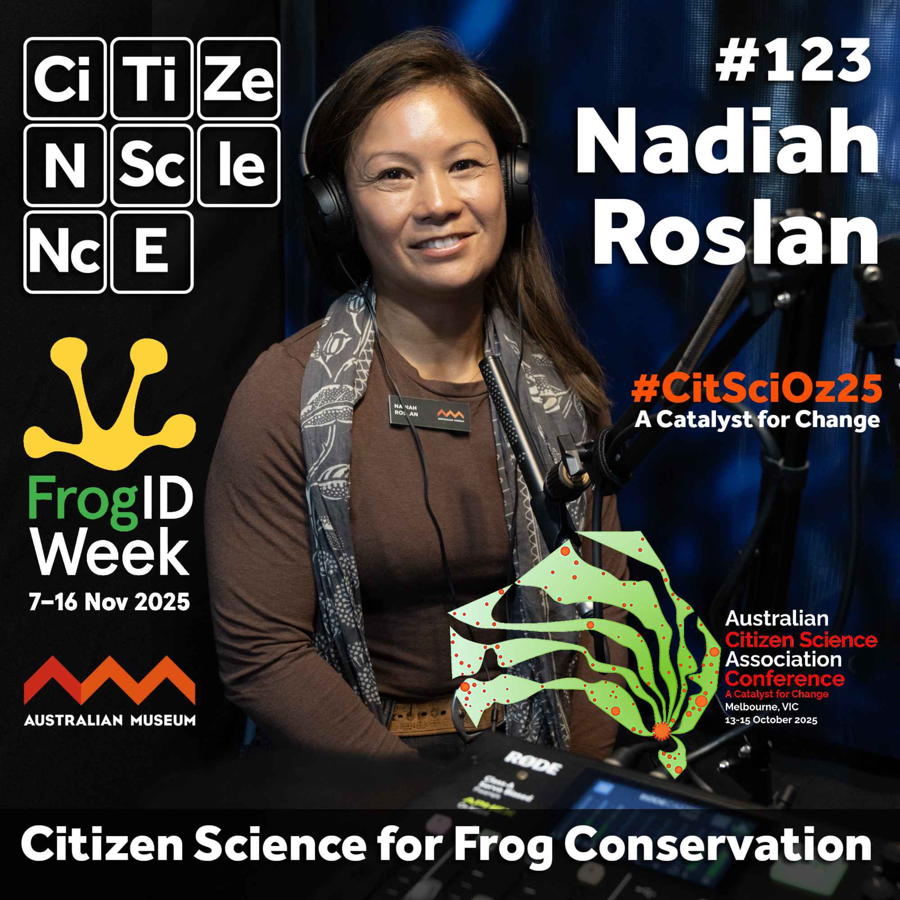 #123 Listening to the Pulse of Nature with FrogID with Nadiah Roslan from the Australian Museum episode artwork