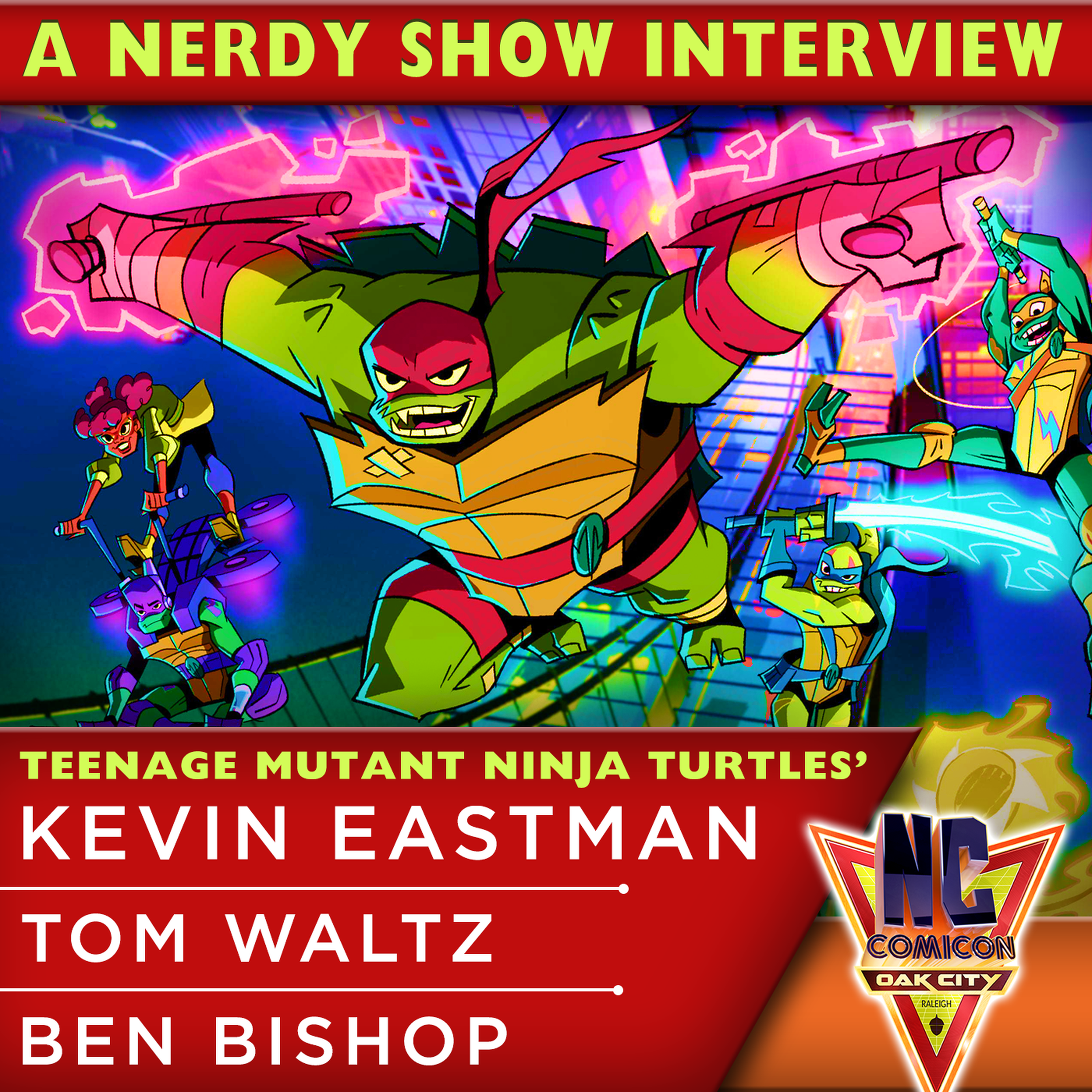 cover art for Interview: Ninja Turtles Rise! Kevin Eastman, Tom Waltz, & Ben Bishop