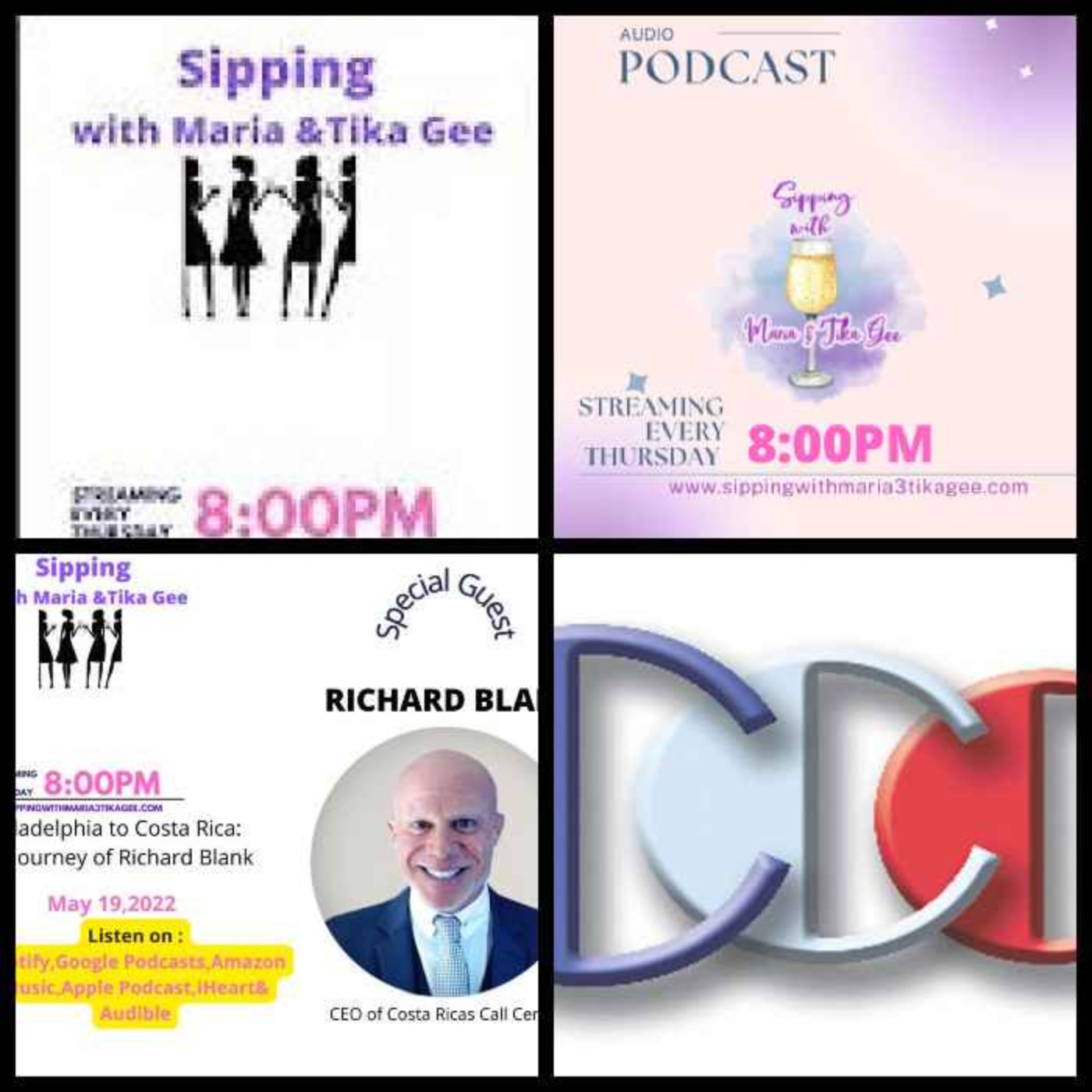 Sipping with Maria & Tika Gee podcast Season 2 Reunion Special.Episode #10 with Tomeka, Dana & Richard Blank  episode artwork