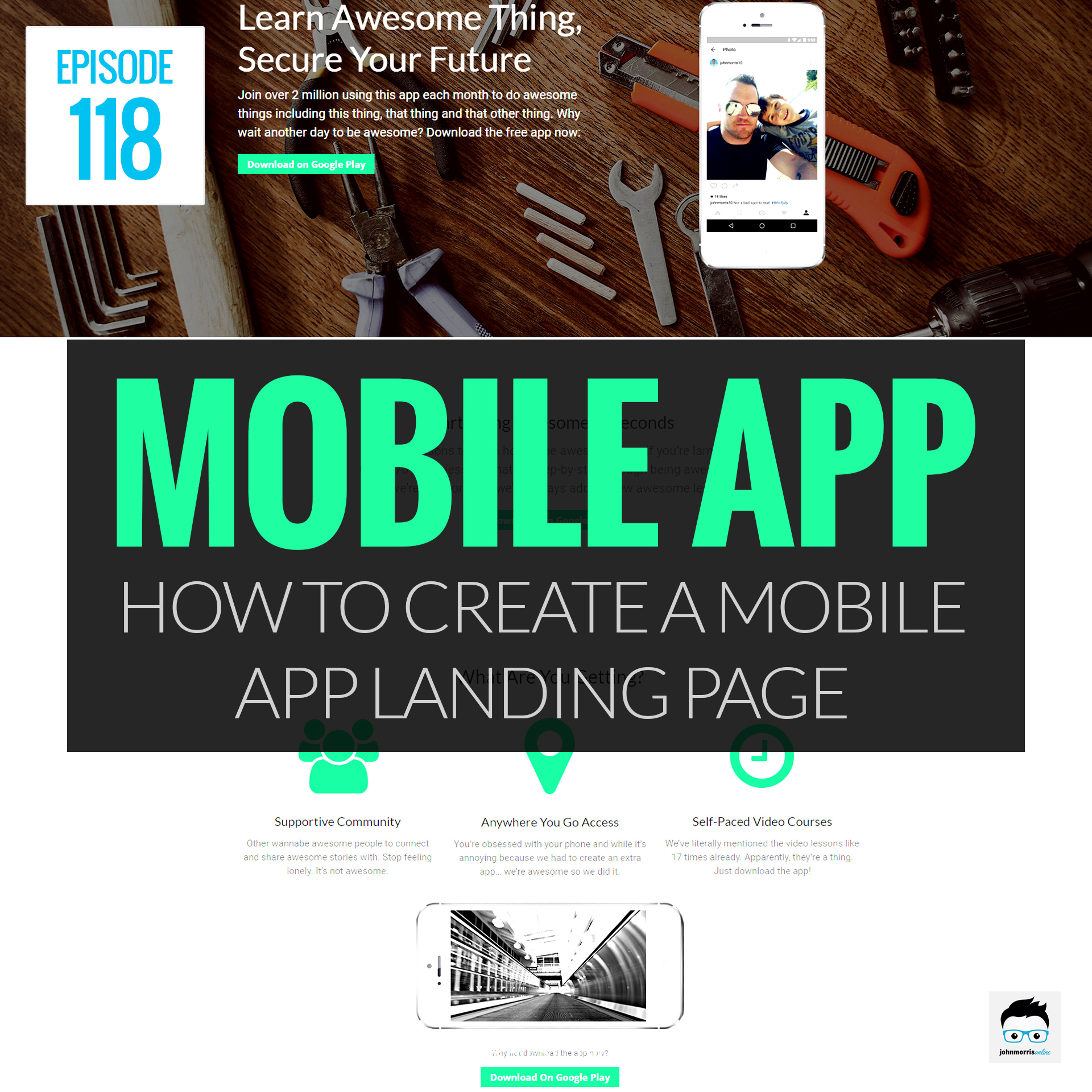 JMS118: How to Create a Mobile App Landing Page episode artwork