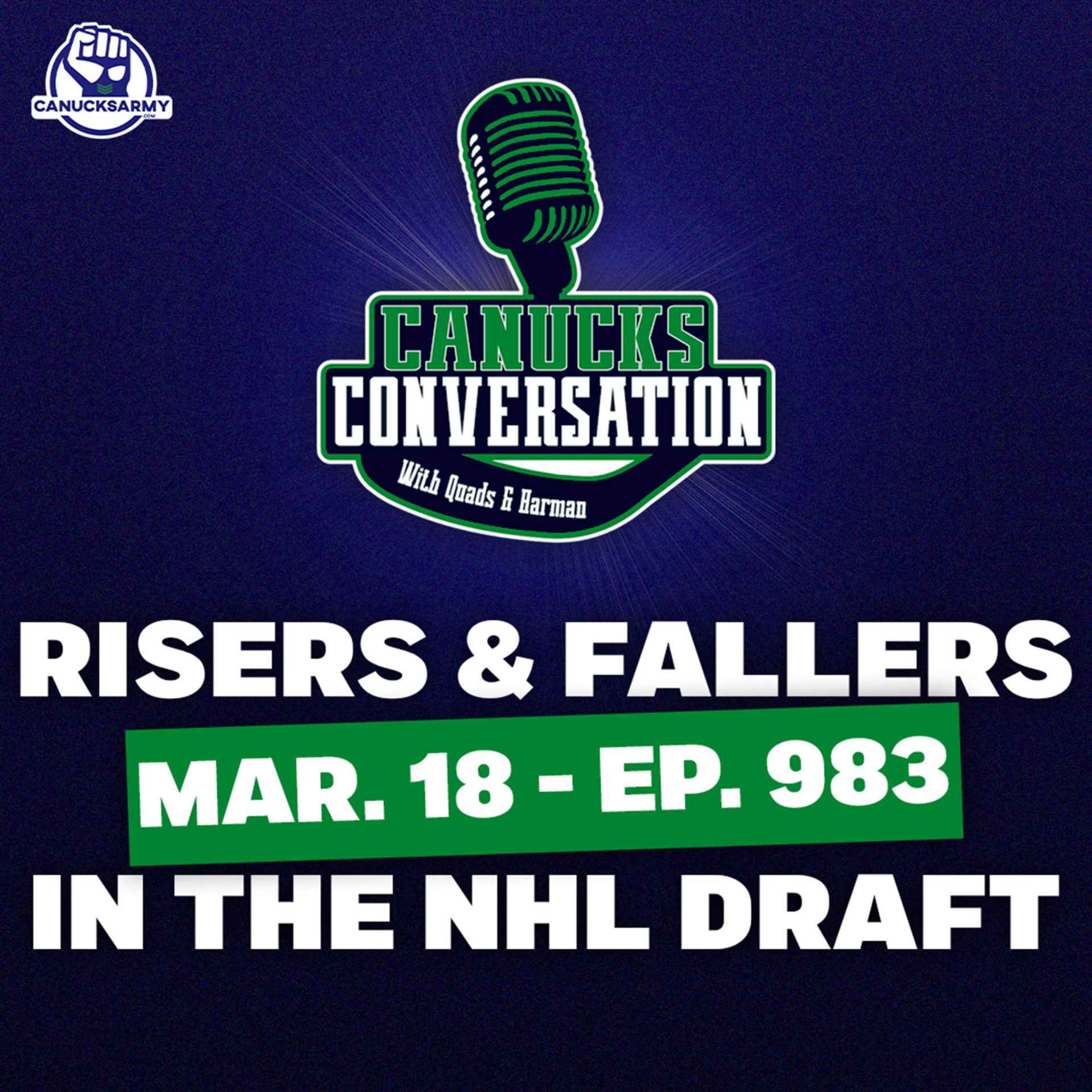 Mar. 18: Canucks win + who are the risers and fallers in the NHL Draft? ft. Scott Wheeler (ep. 983) episode artwork