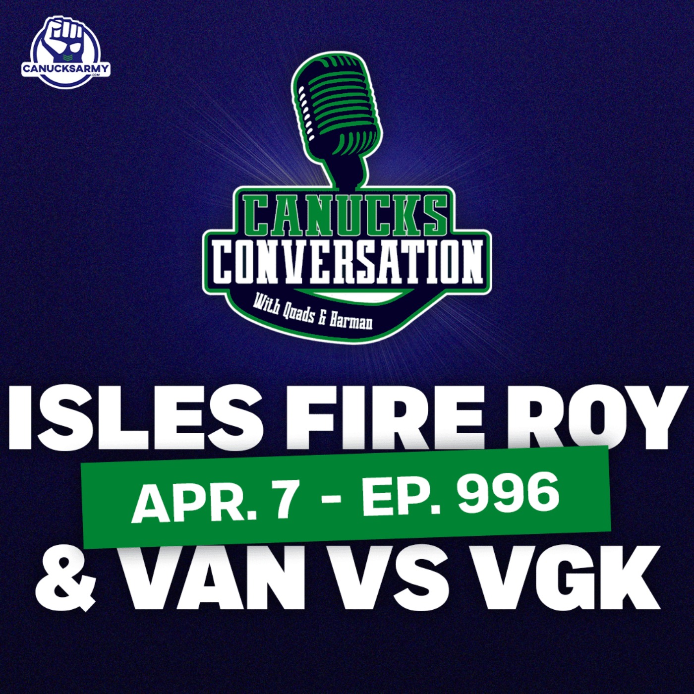 Apr. 7: Isles fire Roy, Canucks host Vegas ft. Jeff Paterson (ep. 996) episode artwork
