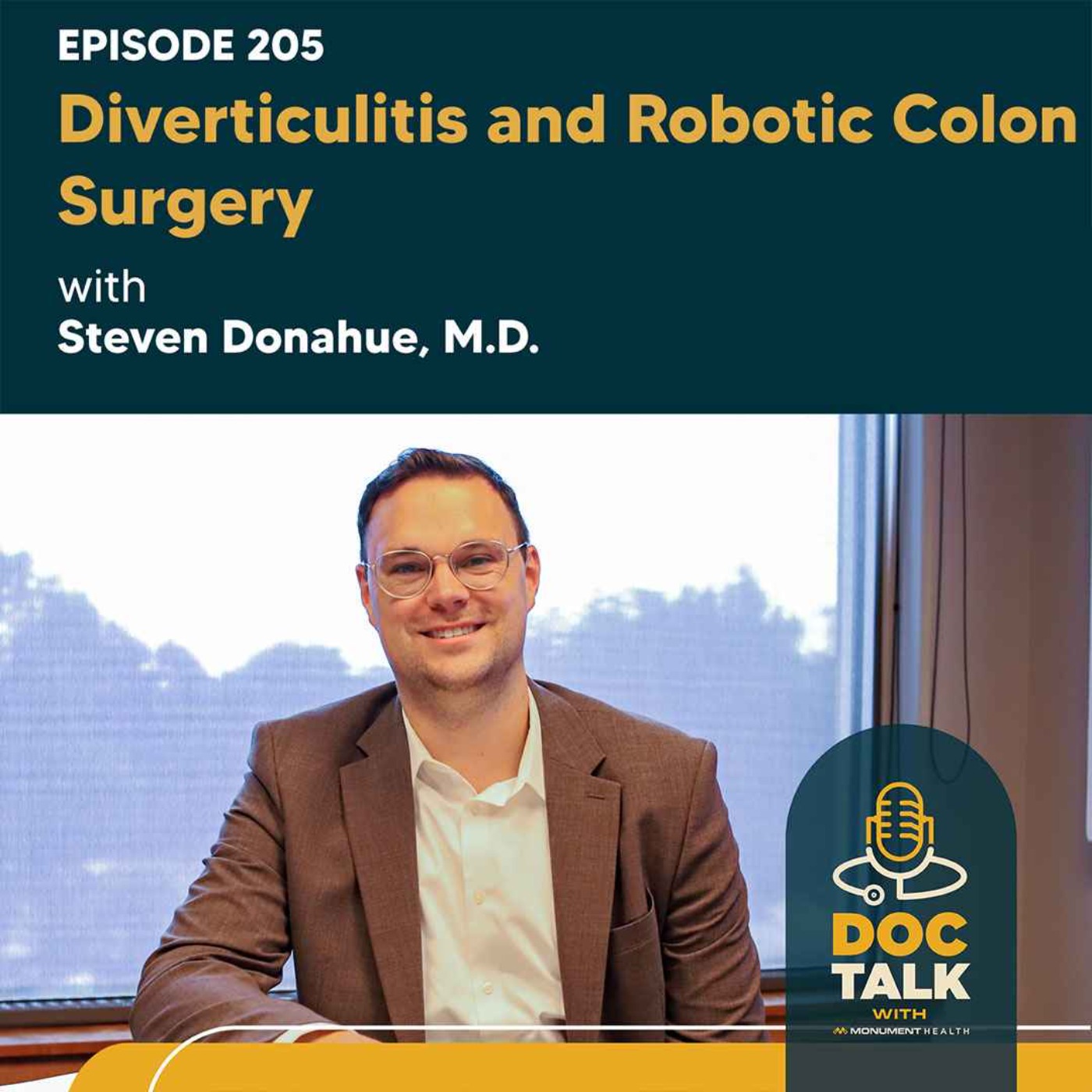 Episode 205: Diverticulitis and Robotic Colon Surgery with Steven Donahue, M.D. episode artwork
