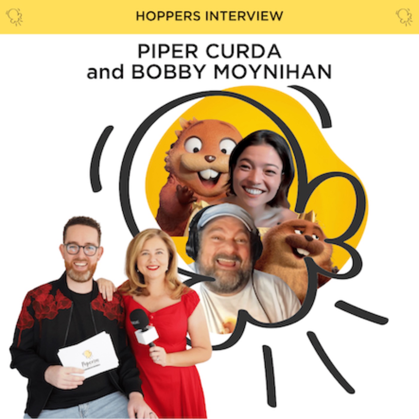 Hoppers stars Piper Curda and Bobby Moynihan on life lessons and tiny crowns episode artwork