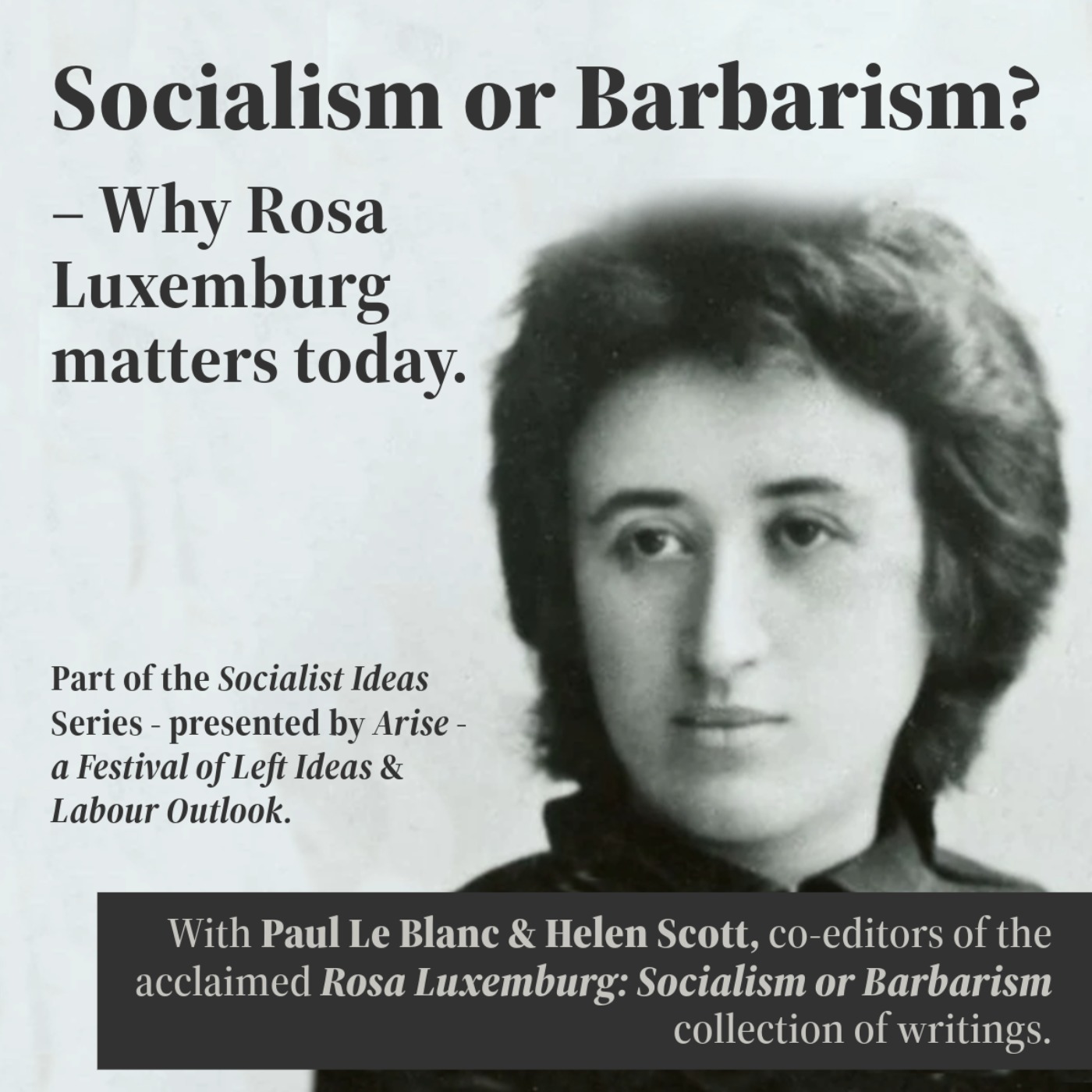 cover art for Socialism or Barbarism? Why Rosa Luxemburg matters Today